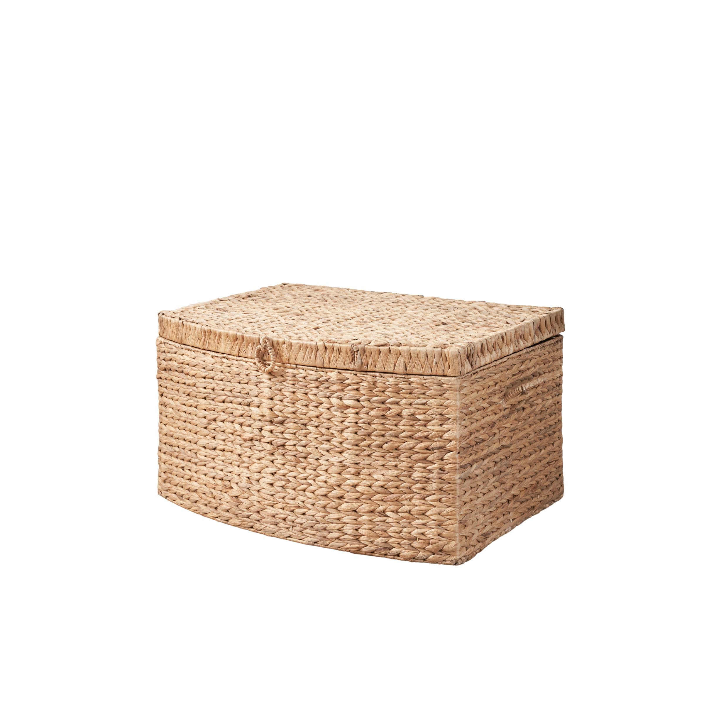 woven wicker trunk with handles water hyacinth natural brown - 24 x 138 x 122 in
