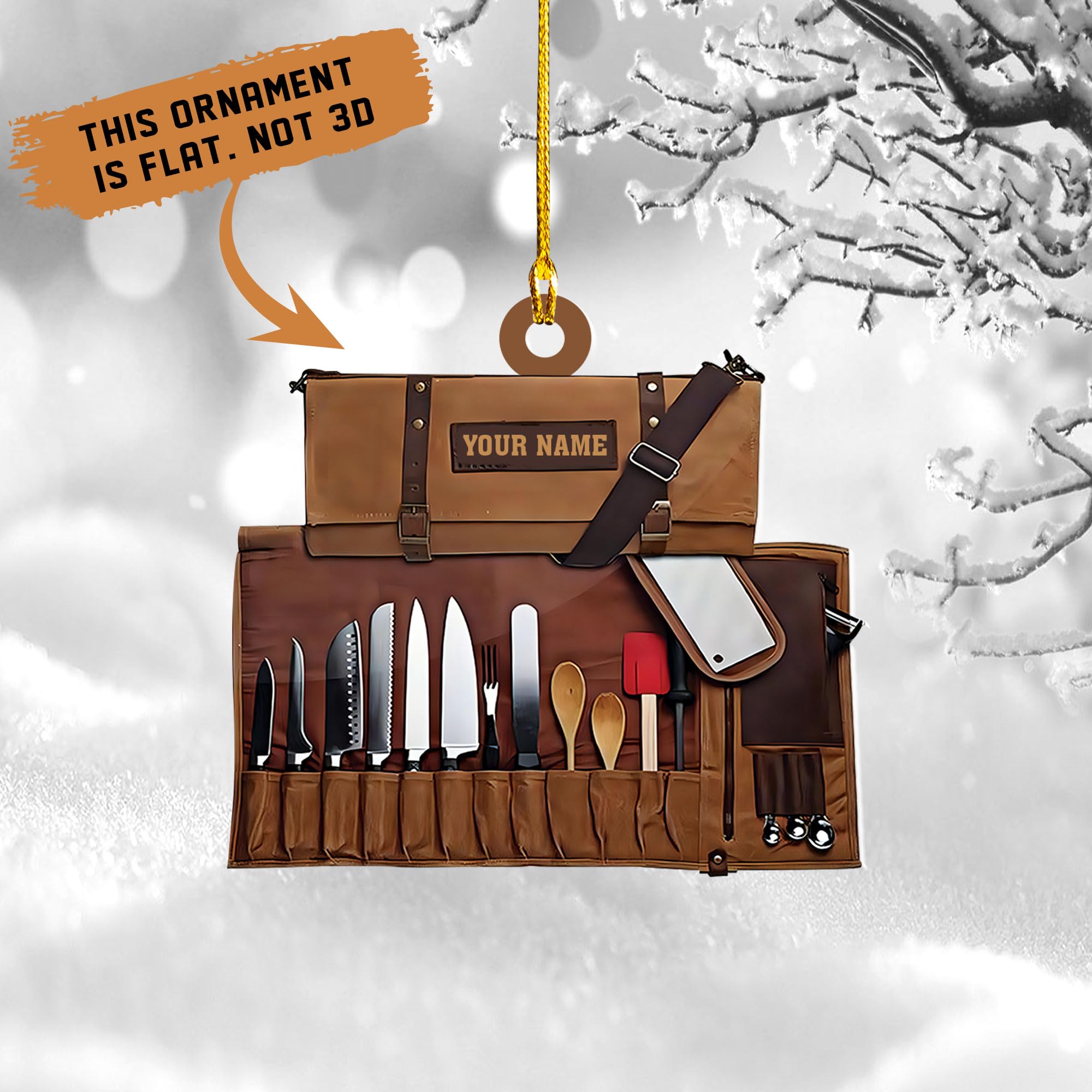 Personalized Chef Hat Ornament, Custom Cooking Baking Ornament for Christmas Tree, Kitchen Gift