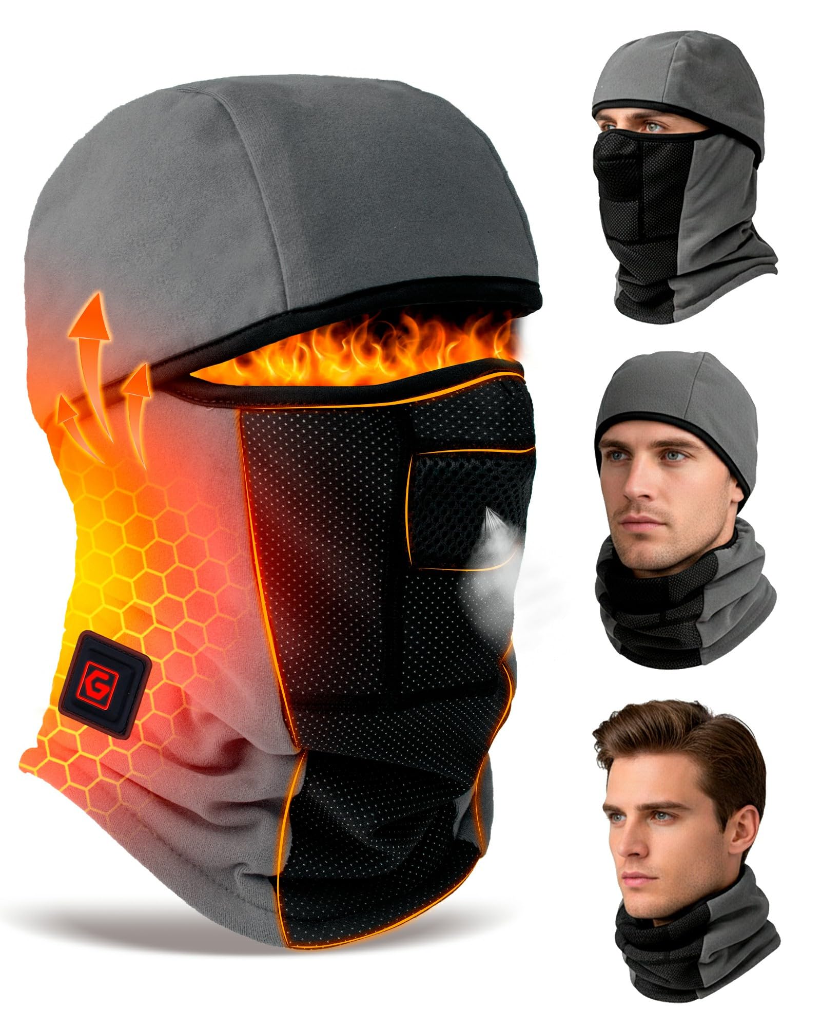 Graphene Heated Balaclava Gifts for Men Women 6000 mAh Battery Packs Intelligent Winter Cold Weather Gift