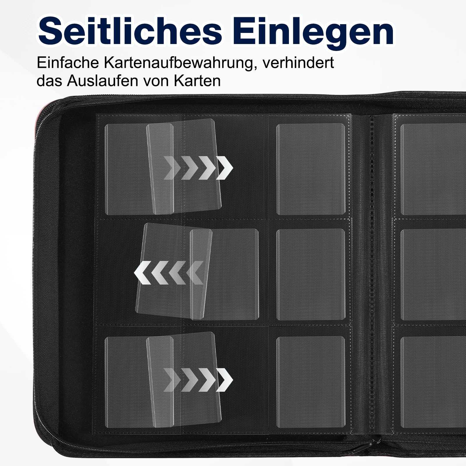 Toploader Sammelkarten Album für 288 Toploader, 108 Toploaders Inklusive, Premium-PU-Cover Kartenordner für 3" x 4" Rigid Toploader, Ringloses beidseitiges Toploader-Sammelalbum für TCG & Sportkarten