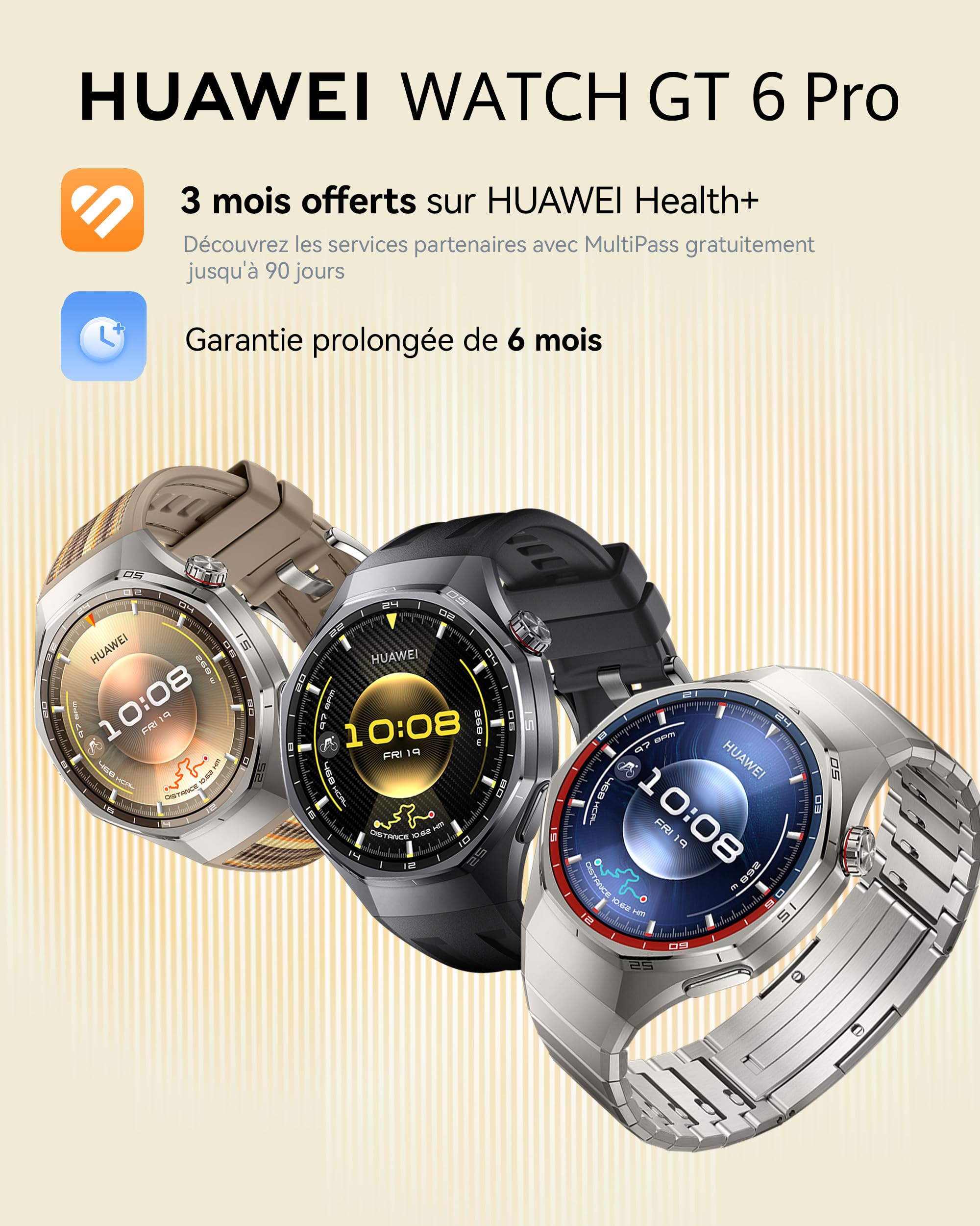 HUAWEI Watch GT 6 Pro GPS 46mm Montres connectées, Écran AMOLED de 1,47 Pouce, Jusqu'à 21 Jours d'autonomie, Cyclisme de Niveau Professionnel, Fonctionne avec iOS et Android, Analyse ECG, Noir