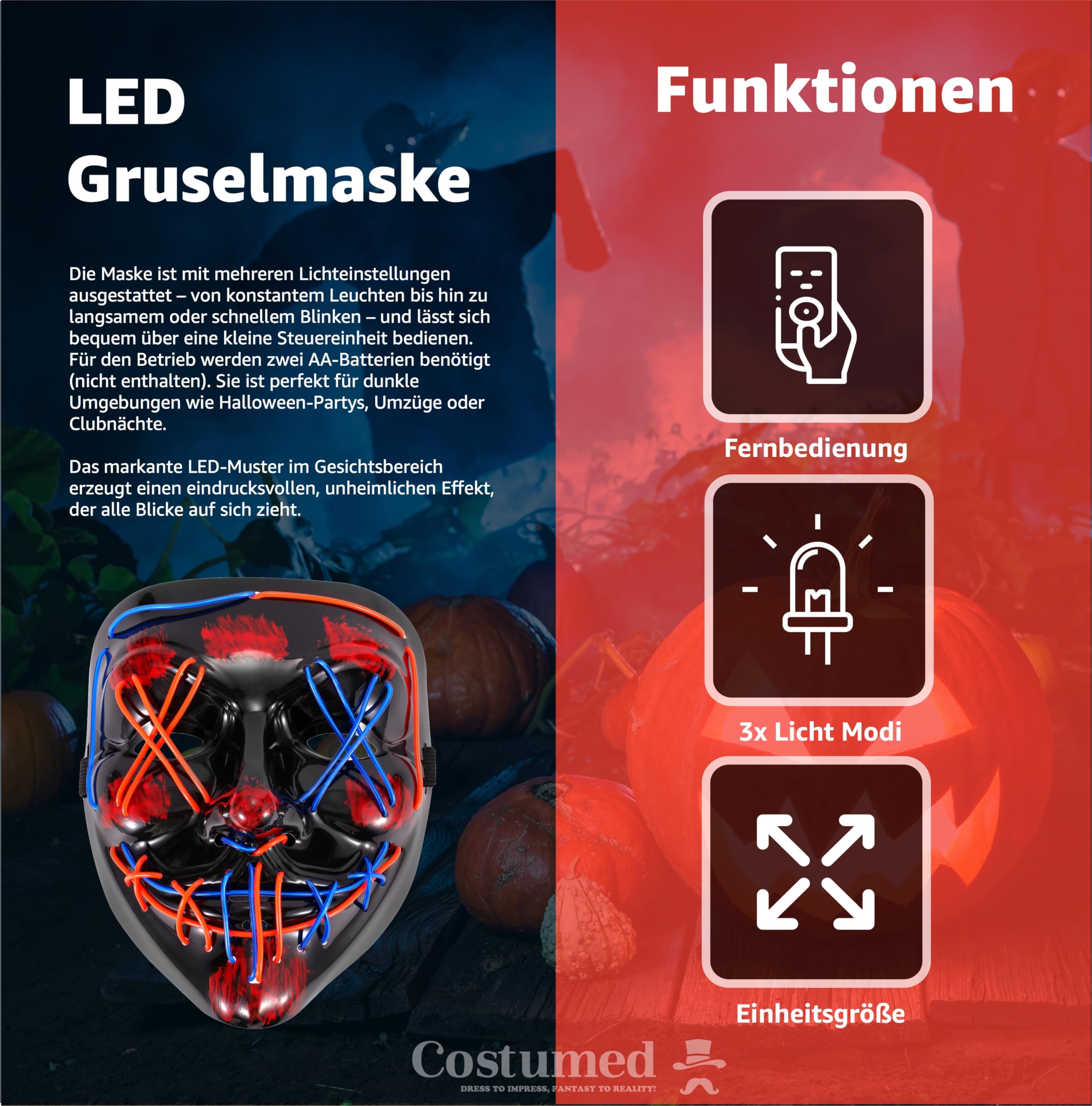 Costumed Halloween Mask Purge LED - Image 2