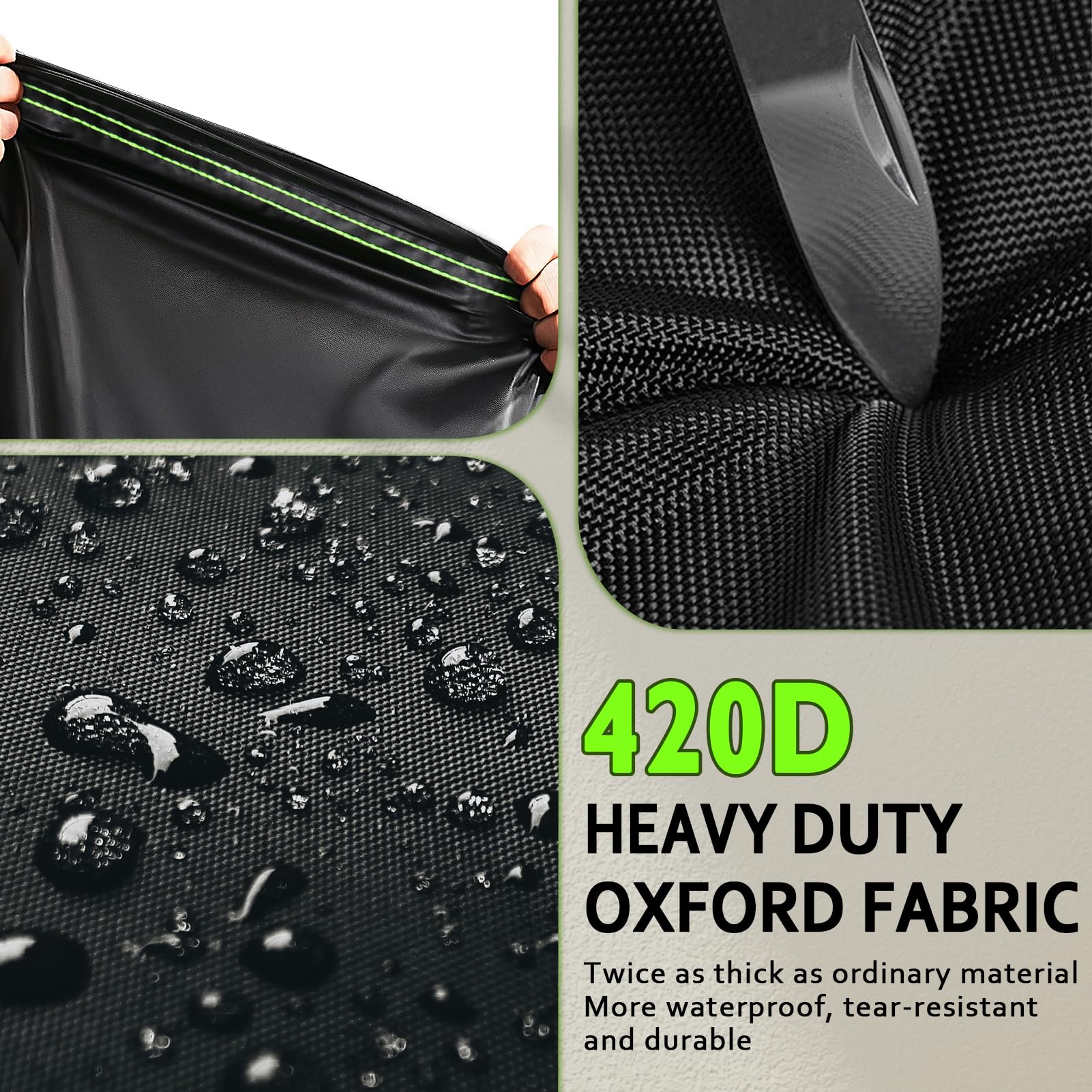 ROCKTAKIN Housse de barbecue robuste de 183 cm, housse de barbecue à gaz pour extérieur, imperméable, résistante aux UV et à la décoloration, coupe-vent avec aérations pour Weber Char-Broil Nexgrill