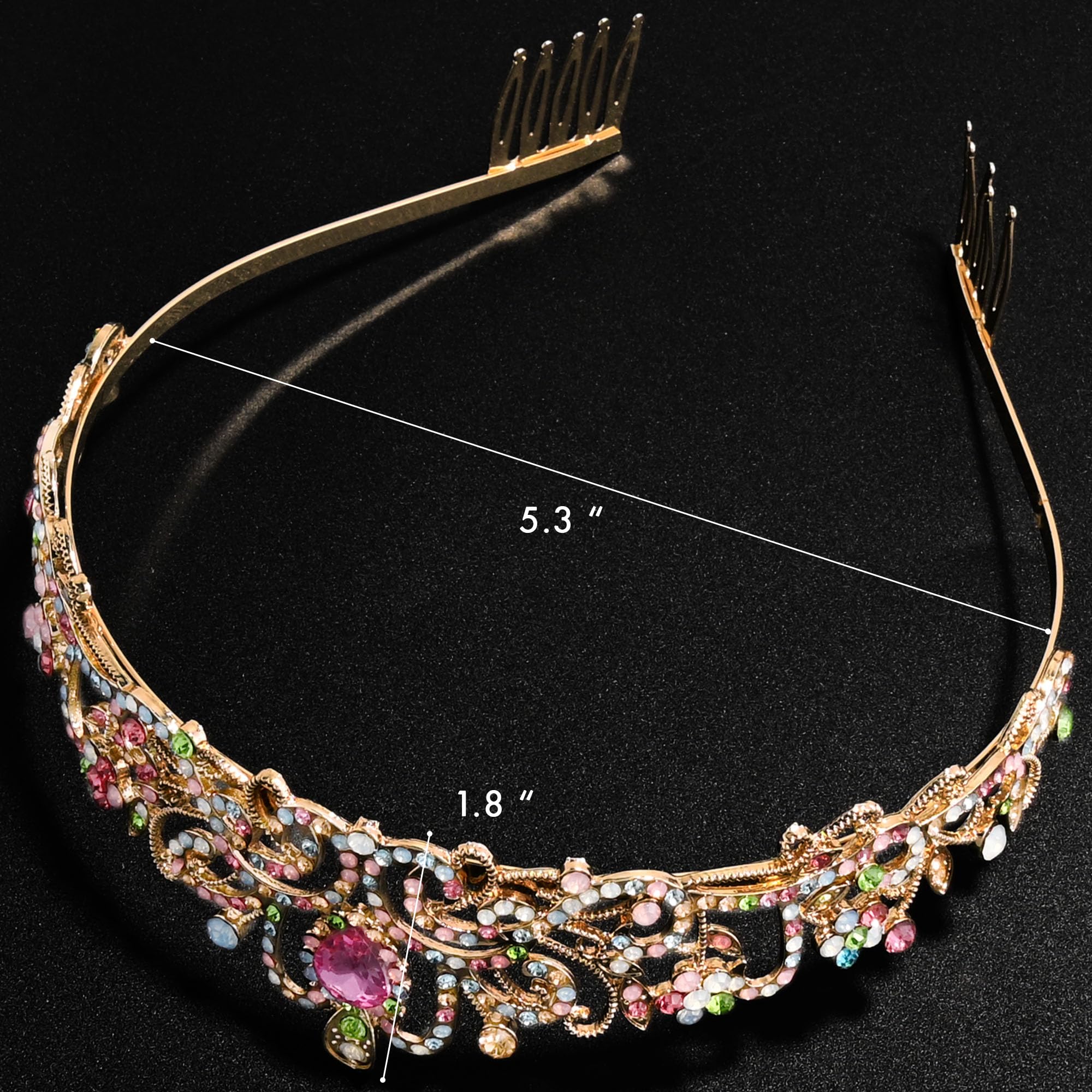 TAROSE Crowns for Women and Girls, Queen Crystal Gold Silver Tiaras with White Rhinestone and Combs, Goddess Crown for Wedding Bride Birthday Princess Bridal Shower Hair Accessories for Women