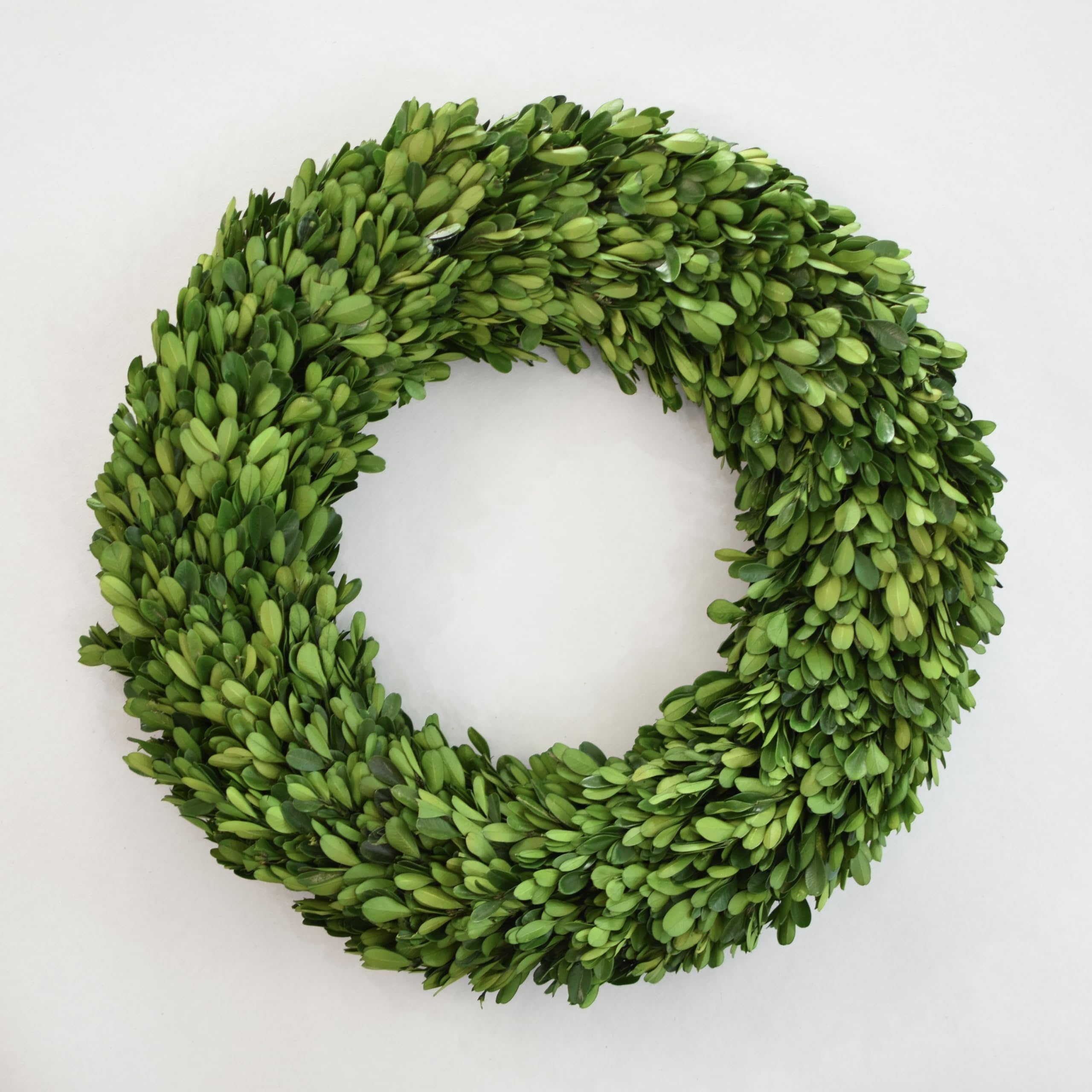 16 Inch Preserved Boxwood Wreath – Real Greenery Indoor Décor for Spring & Summer, Farmhouse Wall, Door & Mantel Accent – Eco-Friendly, Fade-Resistant