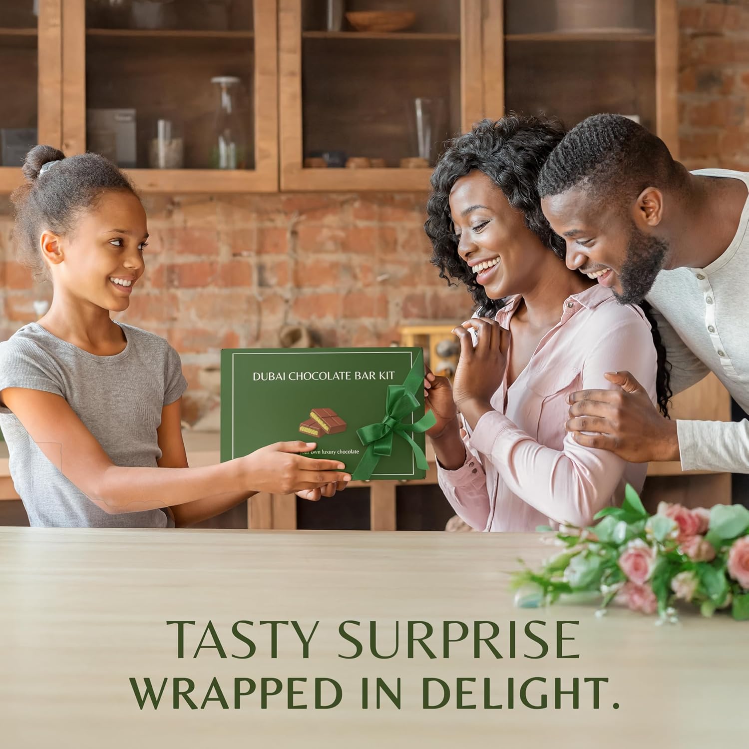 Dubai Chocolate Bar Kit Master Make at Home Set with Pistachio Cream, Tahini Mix, Dried Kataifi, Milk Choco Melting Wafers, Jumbo Bar Mold & Step-by-Step Guide – Unique Premium Gift for Dessert Lovers