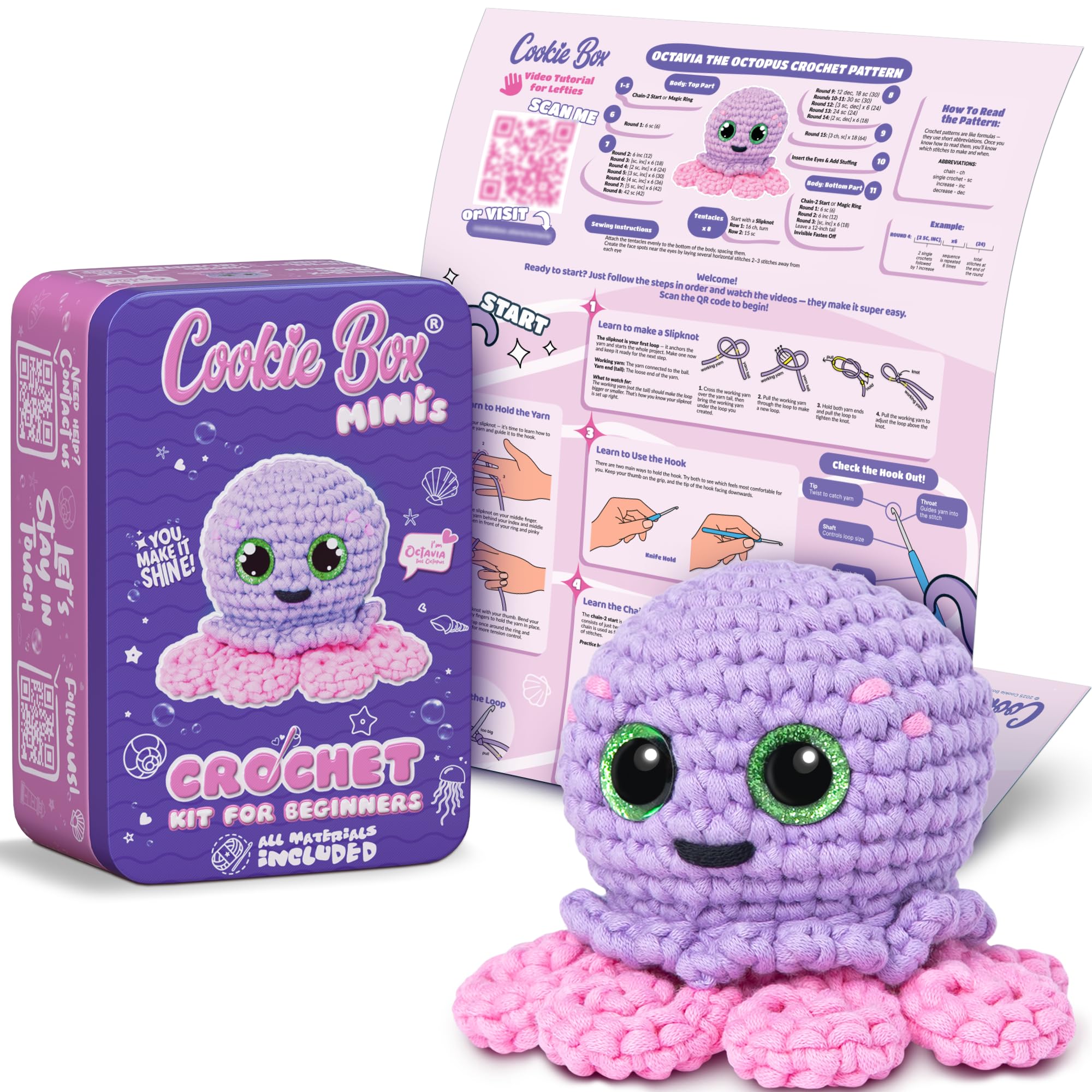 Amazon.com: Cookie Box MINIs Crochet Kit for Beginners – Gift Set