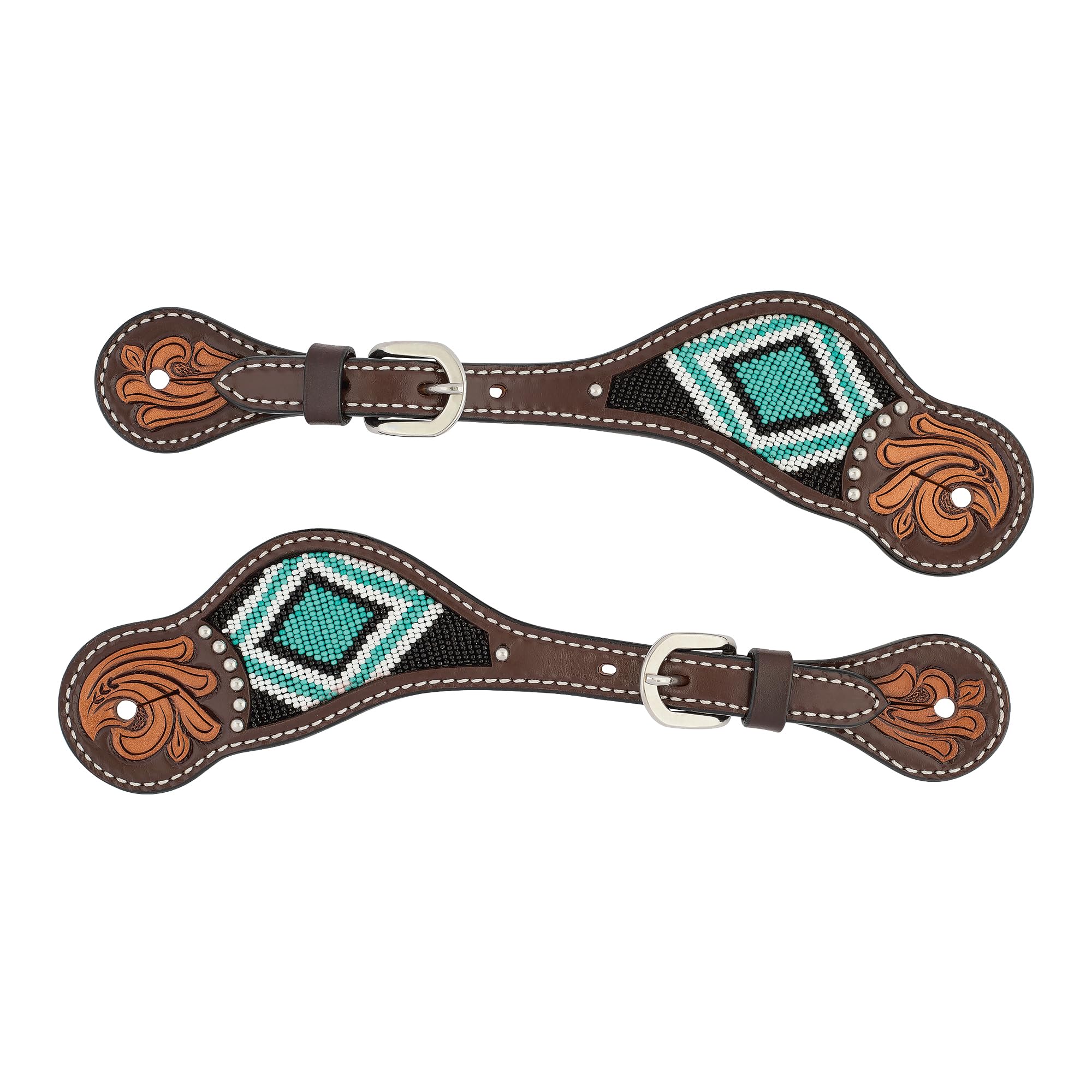 Turquoise Cross Damskie paski z turkusowymi koralikami