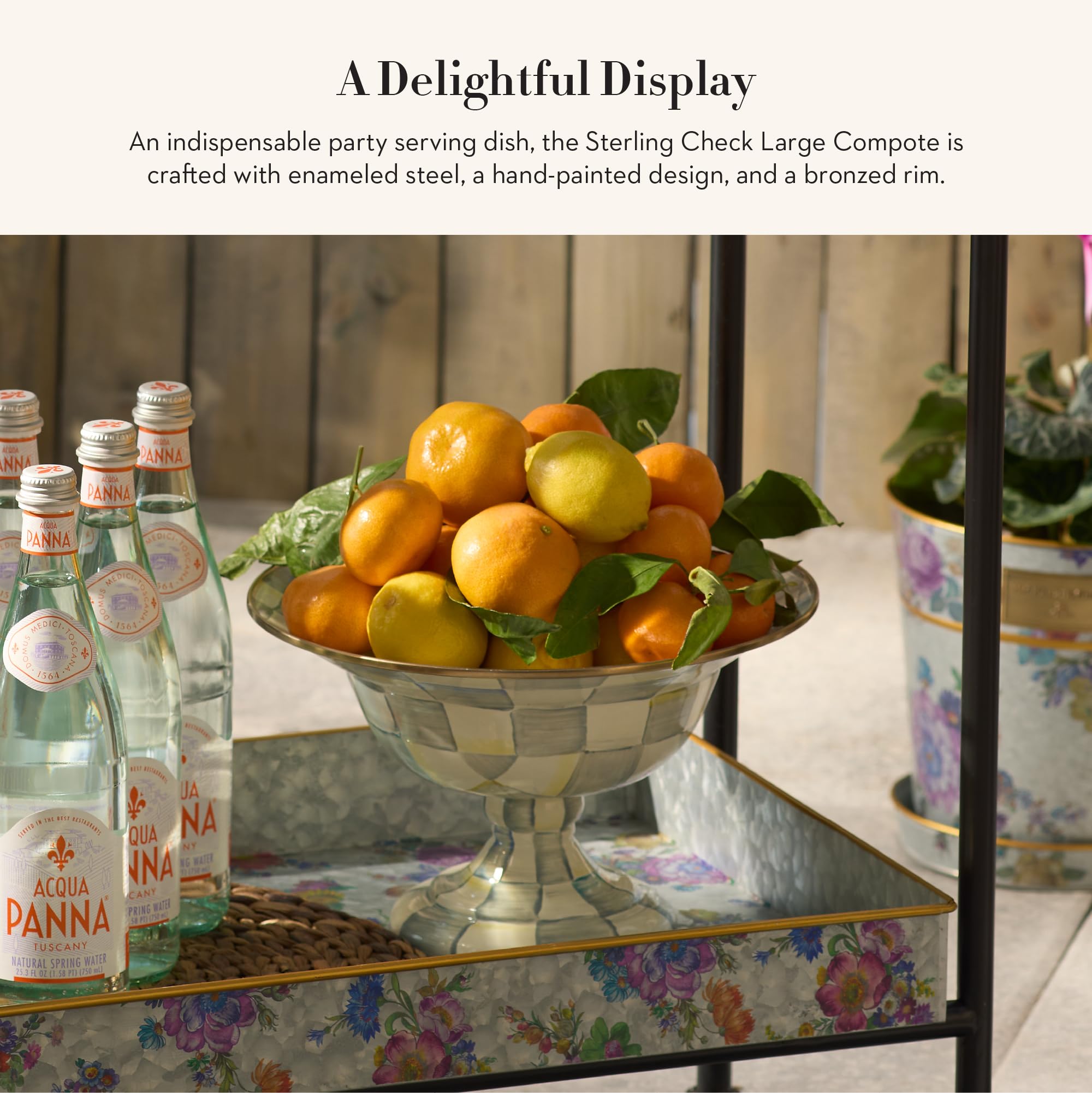 Amazon.com: MACKENZIE-CHILDS Enamel Compote, Cute Enamel Pedestal