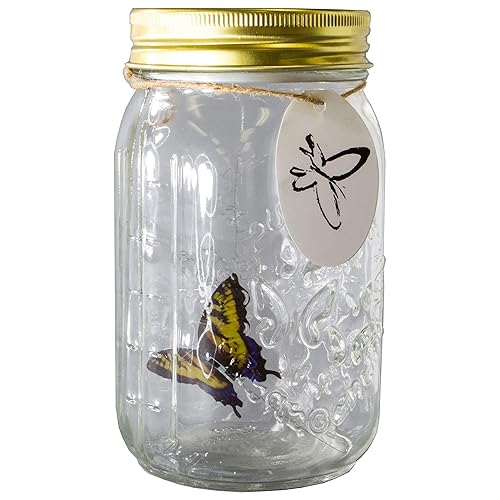 Animated Butterfly in a Jar Yellow Swallowtail Figurine by SciencePurchase
