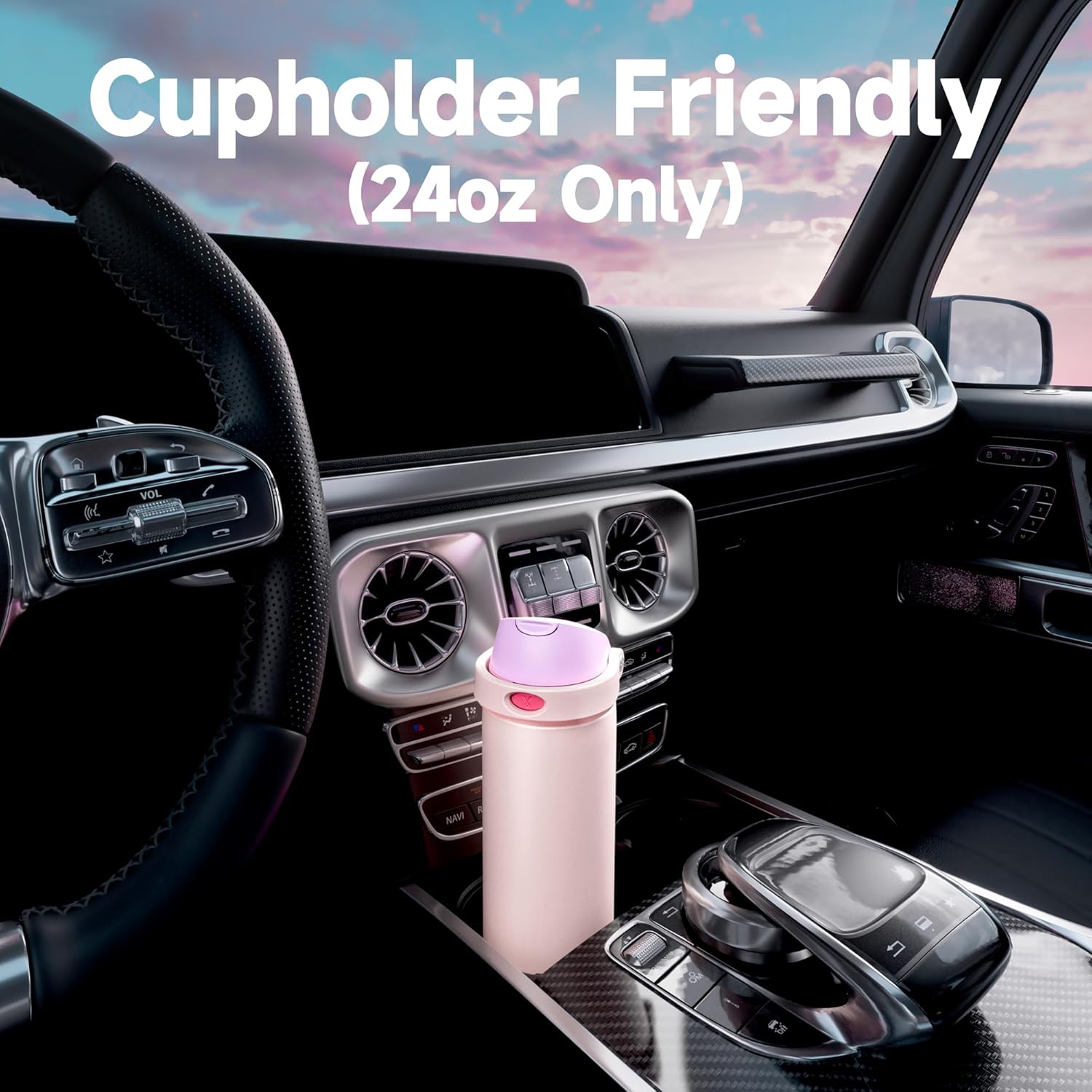 24 oz Insulated Water Bottle for Sports: Meoky Stainless Steel Water Bottle with 2-in-1 Straw and Spout Lid - Leak Proof, Cold for 24 Hours, Fits in Car Cup Holder, BPA-Free for Women Travel, Candy - Image 7