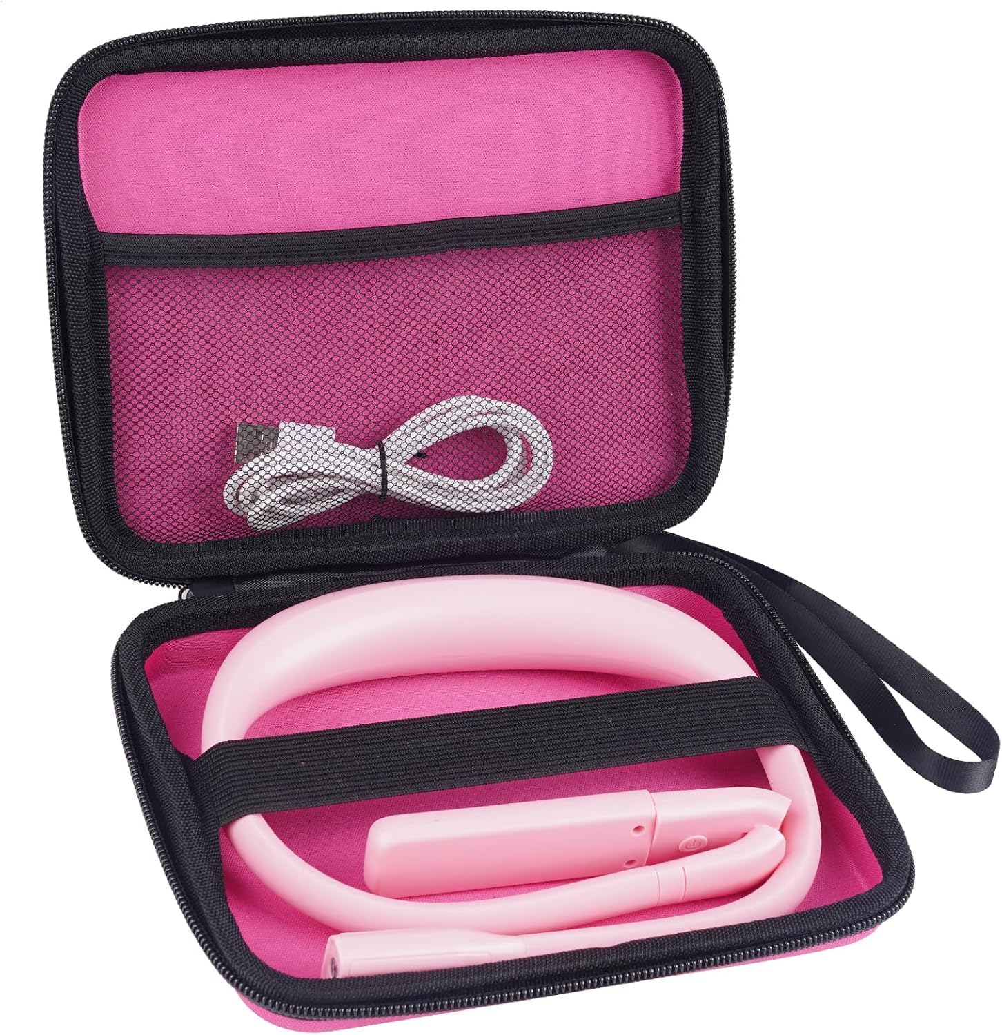 Pink Neck Light with Storage Case, 10-80Hrs Eye-friendly Book Reading Lamp, Knitting Crochet Sewing Craft Light Rechargeable Adjustable, Christmas