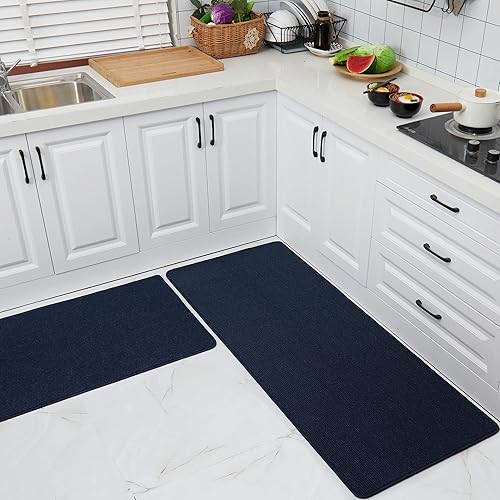 Miniatura 6 de COSY HOMEER Alfombras de cocina de 24 x 35 pulgadas24 x 60 pulgadas, hechas de tira de polipropileno 100% TPR con respaldo de 2 piezas, tapete de
