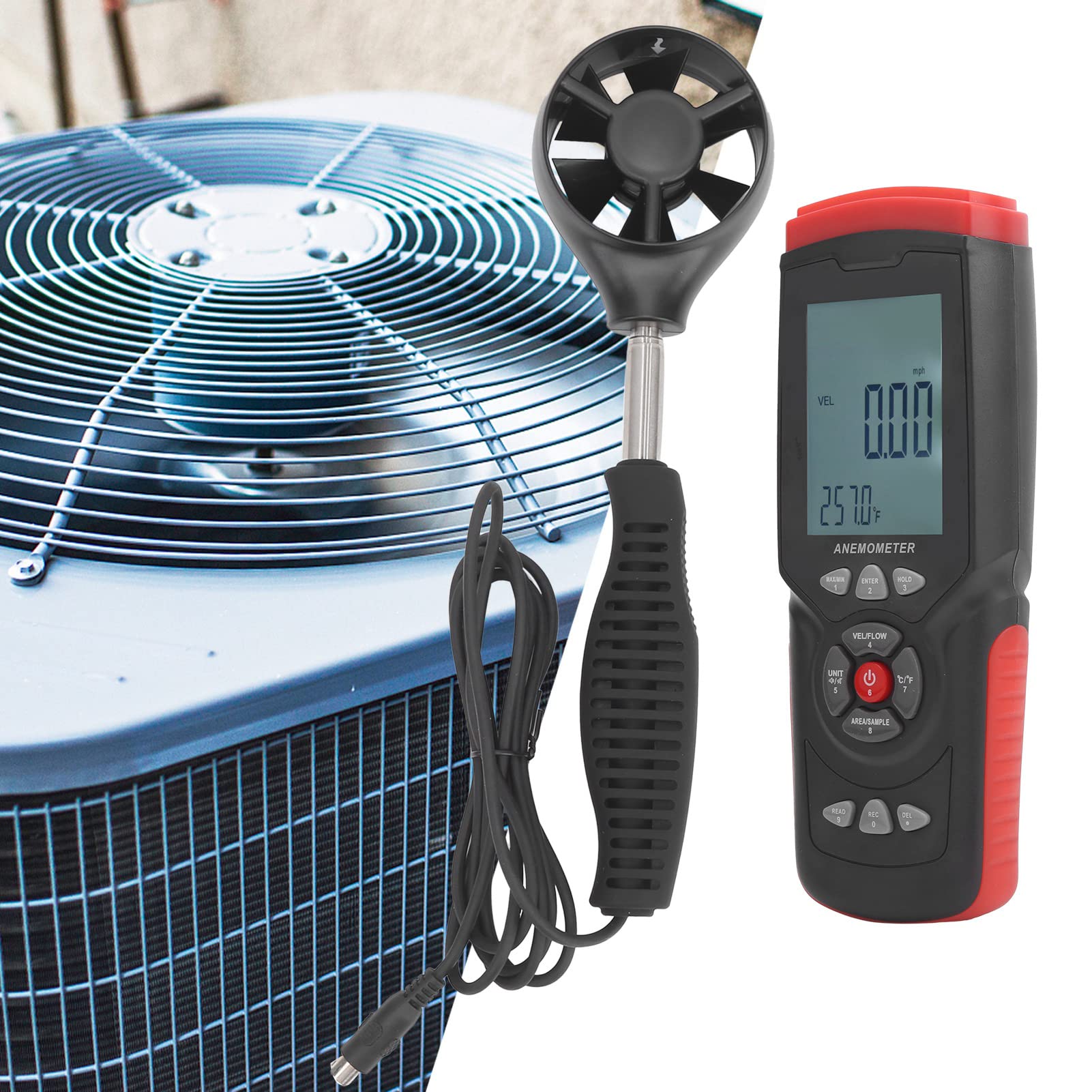 GT8913 Anemómetro Velocidad de viento digital Industrial Temperatura de humedad de humedad Probador para medición interior y exterior