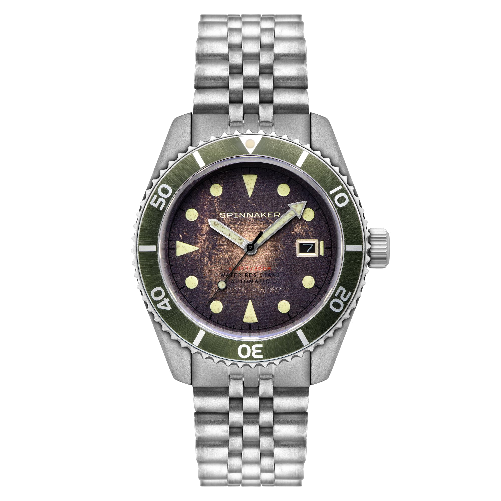 Mens 44mm Wreck Automatic 3 Hands Watch with Genuine Leather or Stainless Steel Strap SP-5089