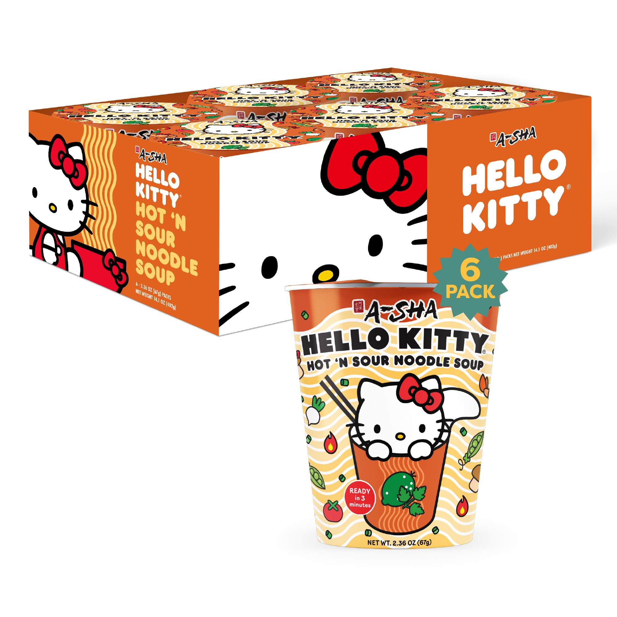 全巻セット hello Amazon.com: Hello Kitty Spicy Hot & Sour Ramen Noodle Cup | 6 Pack