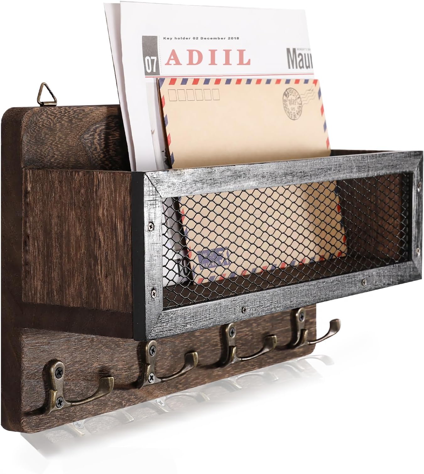 Amazon.com: Capoda Key Holder for Wall Rustic Keyholder with Mail ...