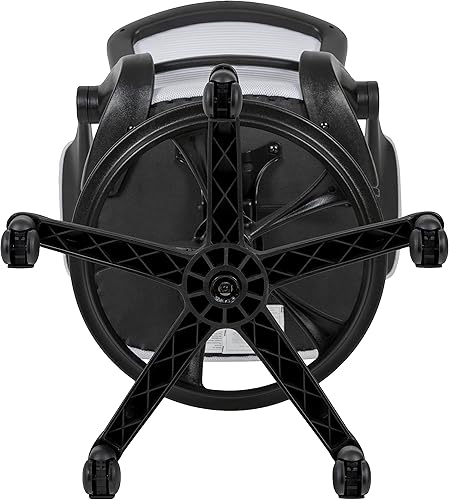 Miniatura 8 de Flash Furniture Kale Silla de dibujo ergonómica de malla blanca con respaldo medio  Anillo de pie ajustable, brazos abatibles