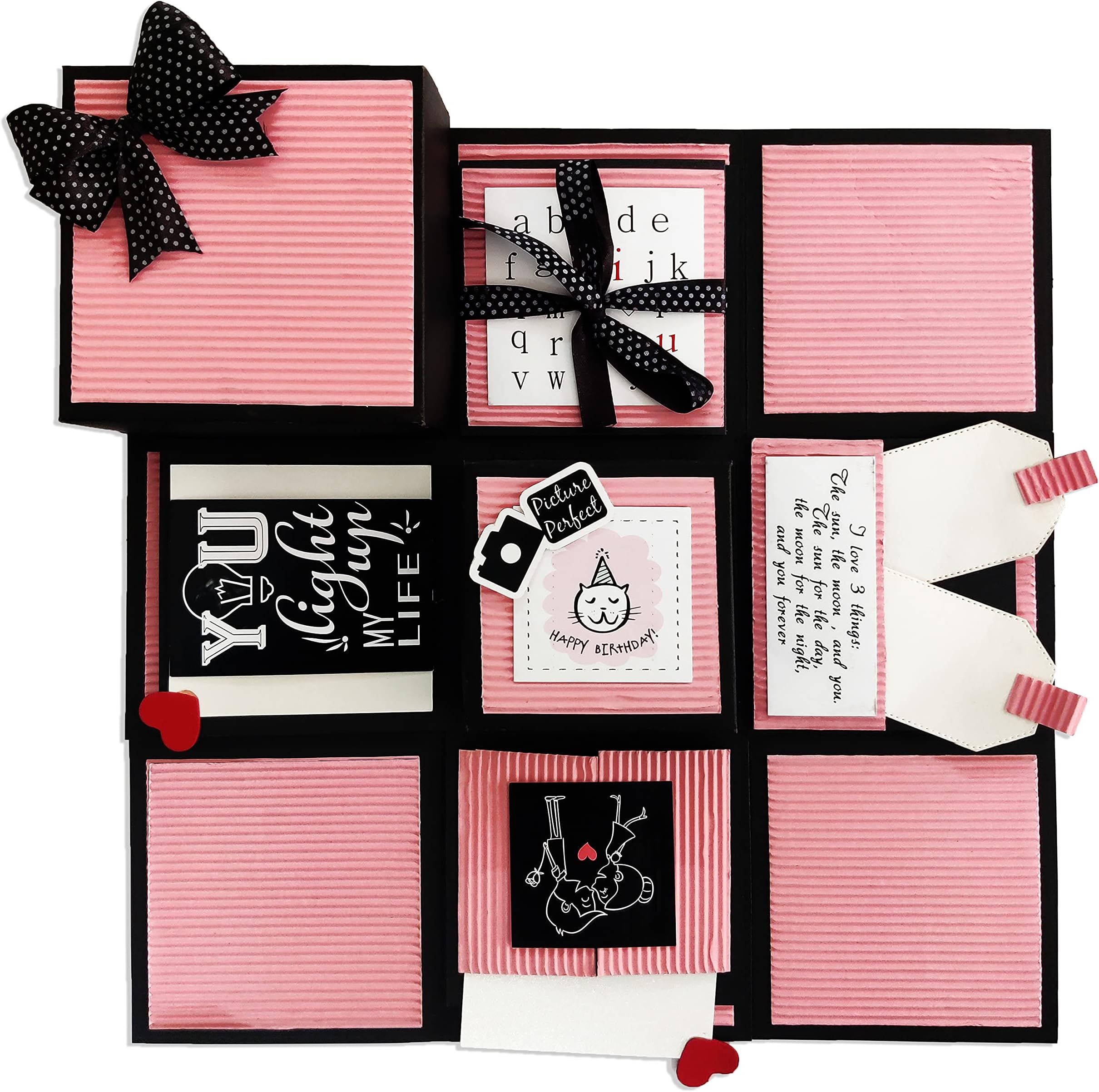 DecuT Explosion Box for Birthday Love, Handmade Explosion Box for Birthday for All Purpose, Multi Layer (Palepink Non Customized)