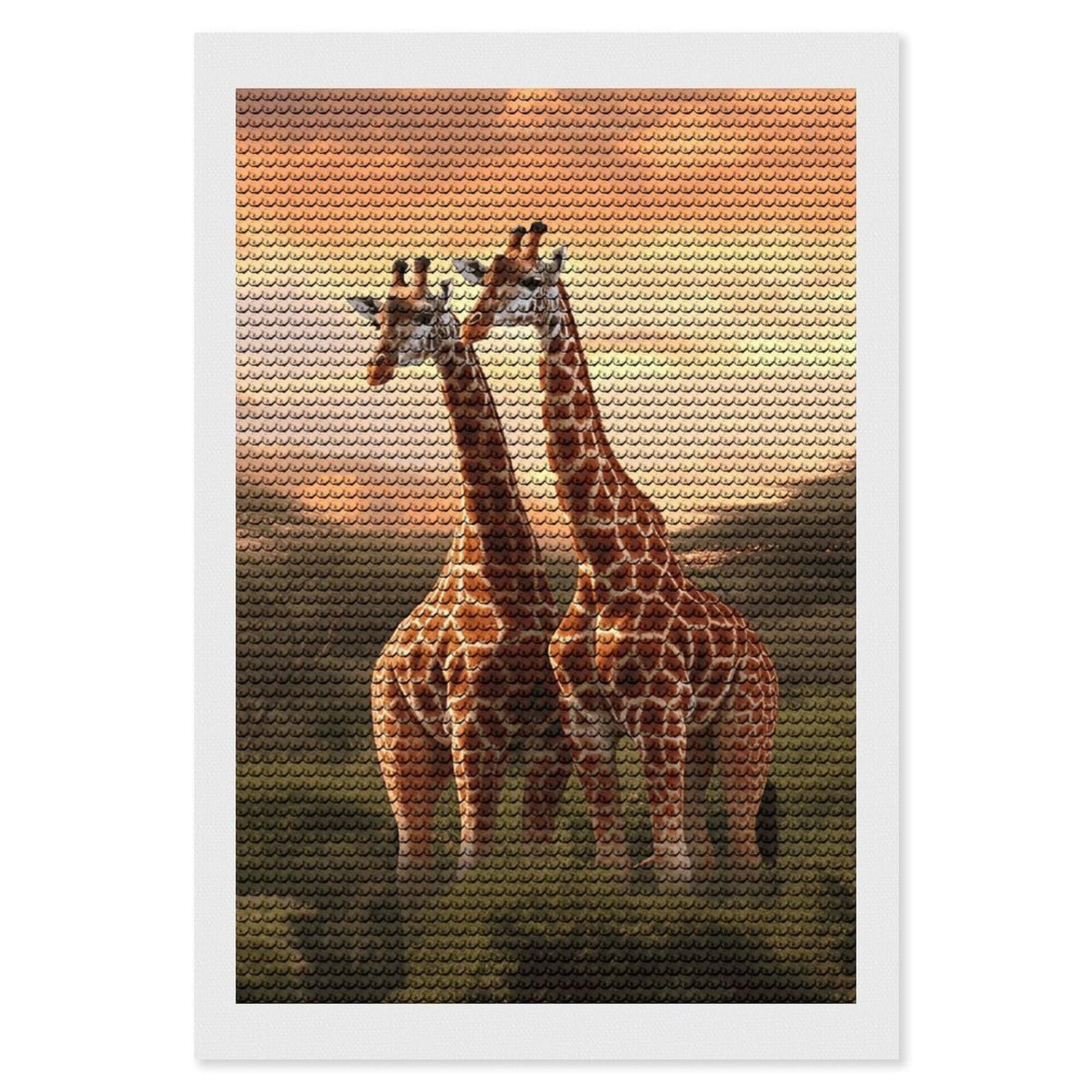Kit d'art diamant girafe DIY avec strass ronds ELUZZIZUT - 8