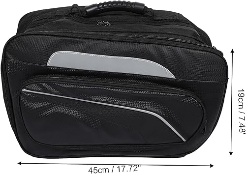 Miniatura 3 de X AUTOHAUX 1 par universal de alforjas laterales para motocicleta, bolsa de equipaje de ciclismo, hebillas ajustables, piel sintética, color negro,