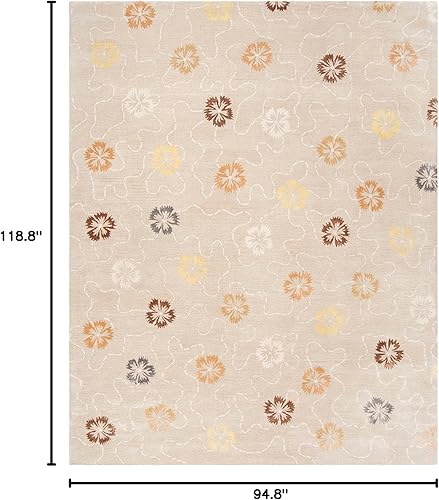 Miniatura 2 de MARTHA STEWART Collection by SAFAVIEH MSR3267A - Alfombra hecha a mano de lana y viscosa de 7 pies 9 pulgadas x 9 pies 9 pulgadas, color rubor, beige