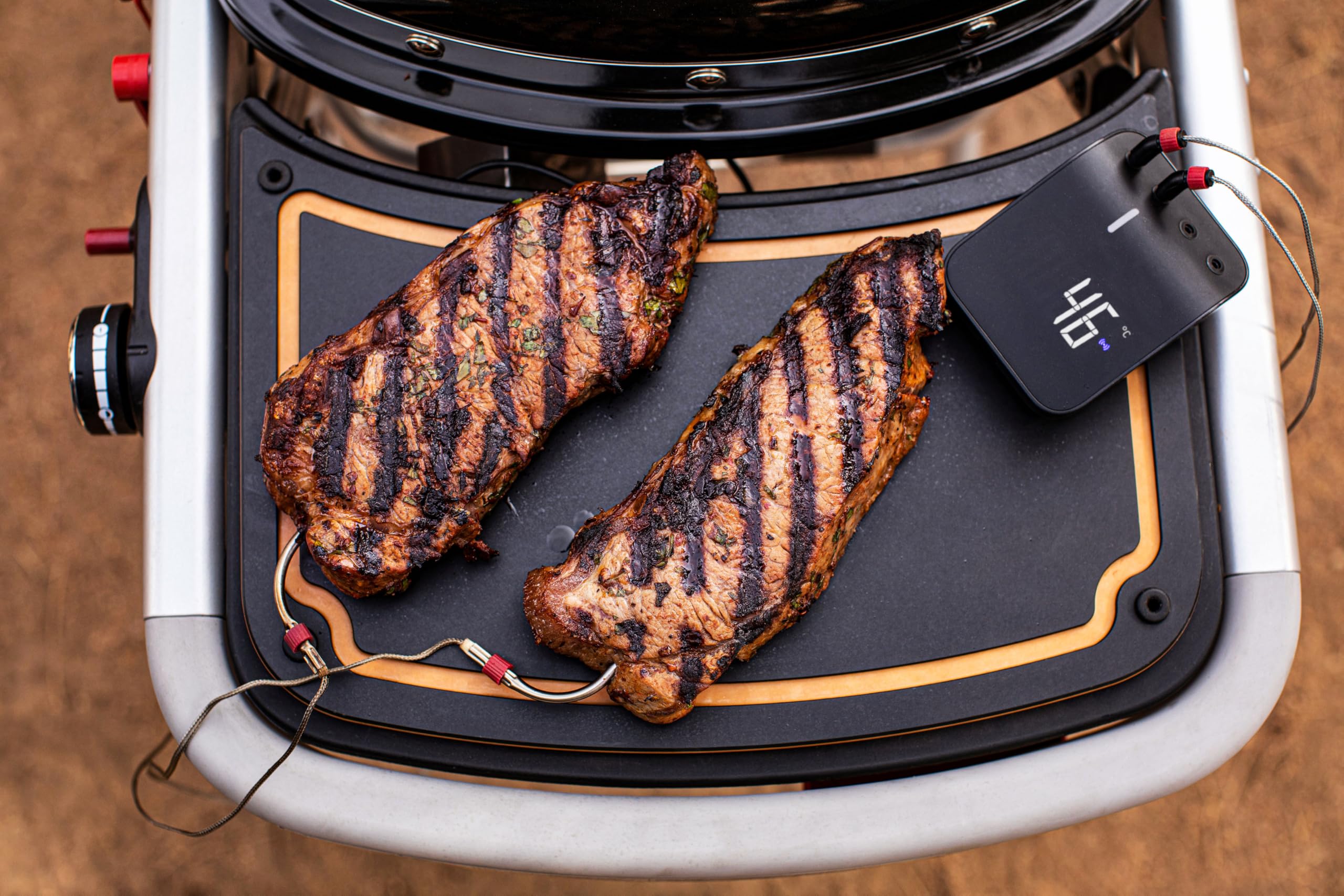 Weber Connect Smart Grilling Hub, termómetro inteligente con Bluetooth y WLAN, control en el dispositivo o mediante la aplicación, instrucciones paso a paso y recetas, hasta 4 sondas - Negro (3202)