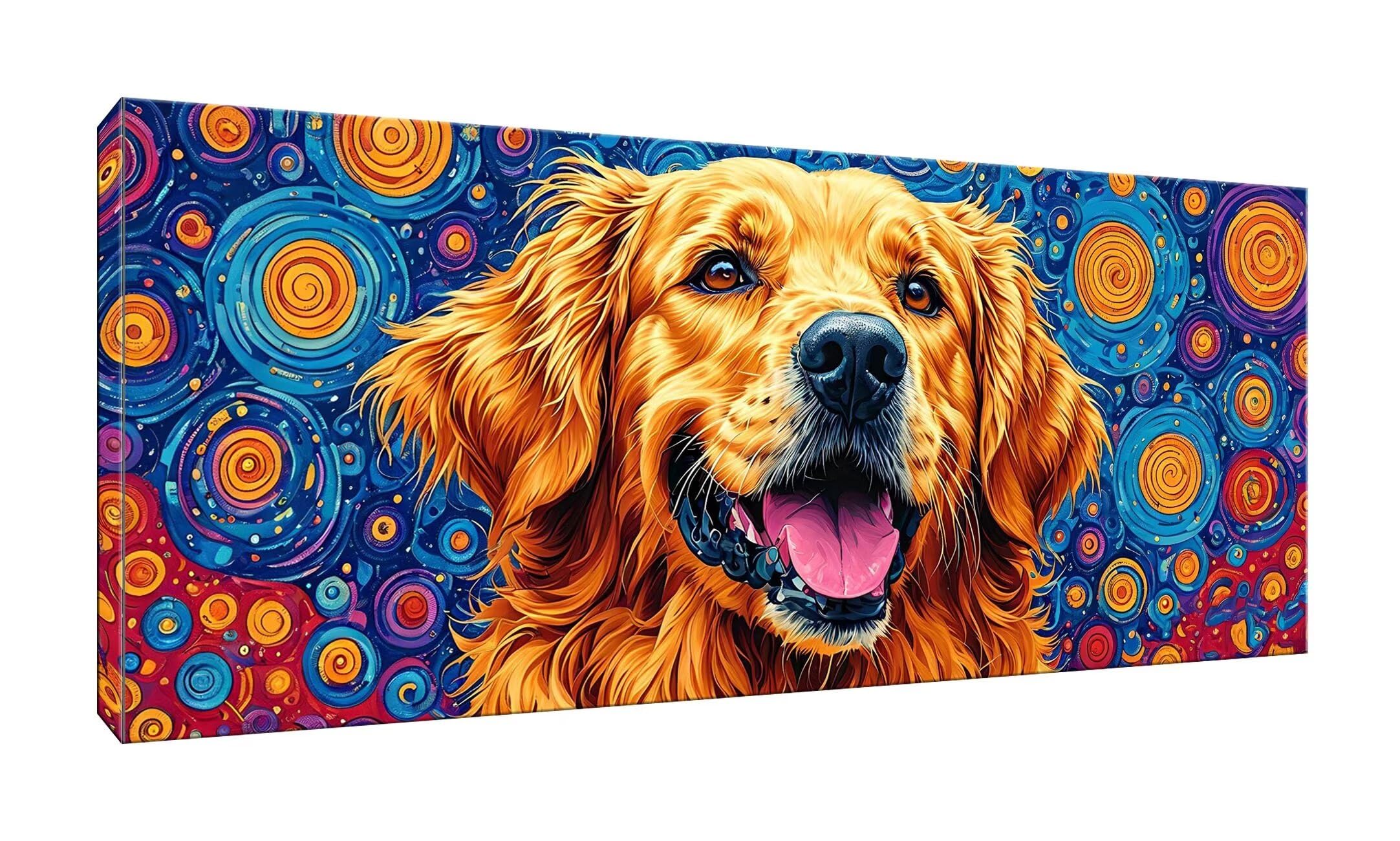 Zestaw do malowania po numerach dla dorosłych i początkujących, Golden Retriever zestaw do malowania według numerów, bez ramy, DIY, obraz akrylowy, rysunek, prezent, rysunek, lakier do relaksu i domu,