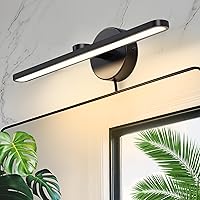 Vista 9 de Modern Black Bathroom Light Fixtures 16.3 inch Led Vanity Lights,8W,Rotatable & Dimmable Bar Bathroom Lighting fixtures Over Mirror,4000K Natural