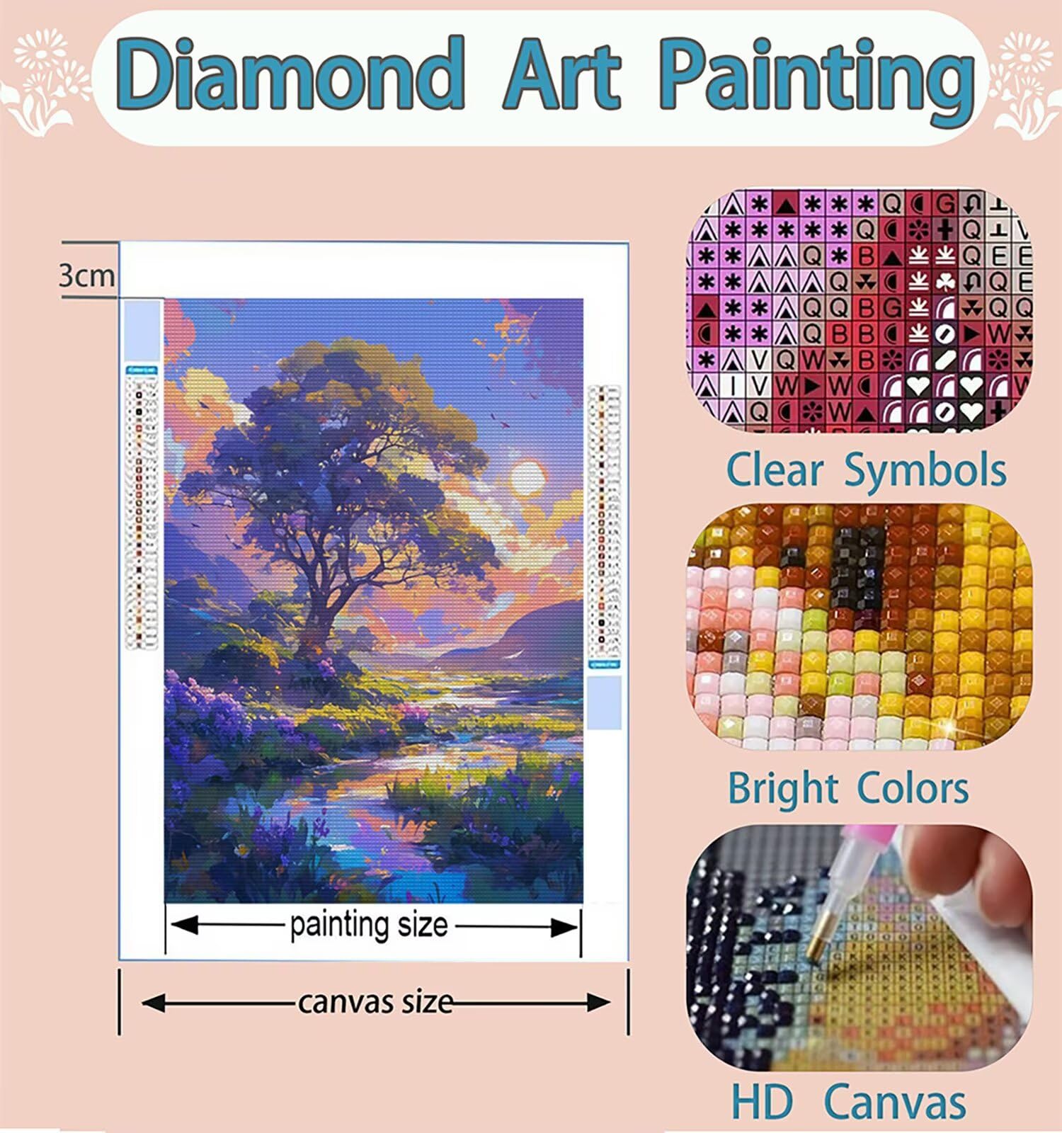 Zestaw do malowania diamentowego lasu, DIY drzewo diamentowe malowanie duże 110 x 80 cm, 5D diamenty kryształowy haft krzyżykowy zestaw artystyczny, DIY obrazy diamentowe malowanie dekoracja domu W