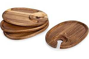 PICNIC TIME TOSCANA - Wine Appetizer Plates with Wine Glass Holder