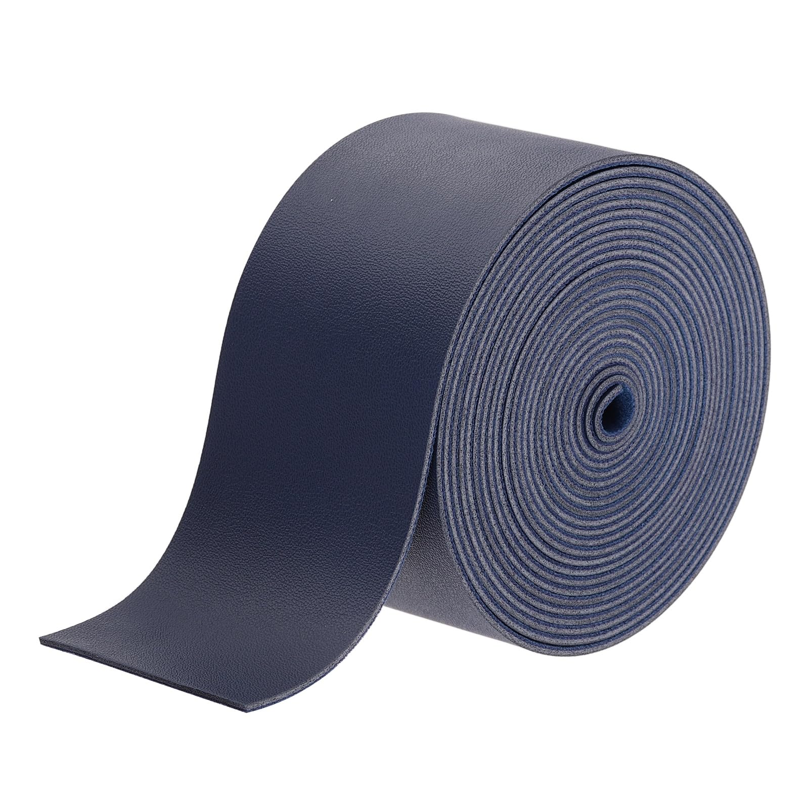 sourcing map Faux Leather Straps, 2 Inch Wide 137.8 Inch Long PU Leather Strips Flat Cord for Clothing Bag Belt Making DIY Craft Projects (2mm Thick, Dark Blue)