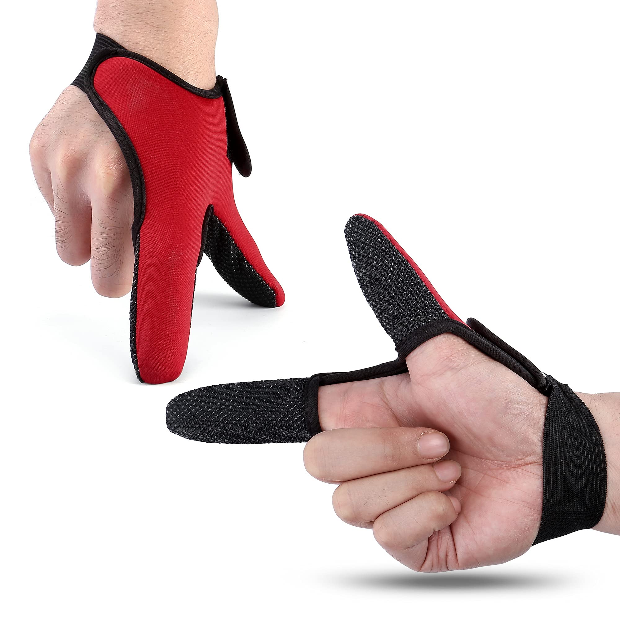 3pcs Anti-Slip Fishing Glove, Finger Protector Fishing Gloves, Professional Thumb + Index Finger Casting Glove for Fishing