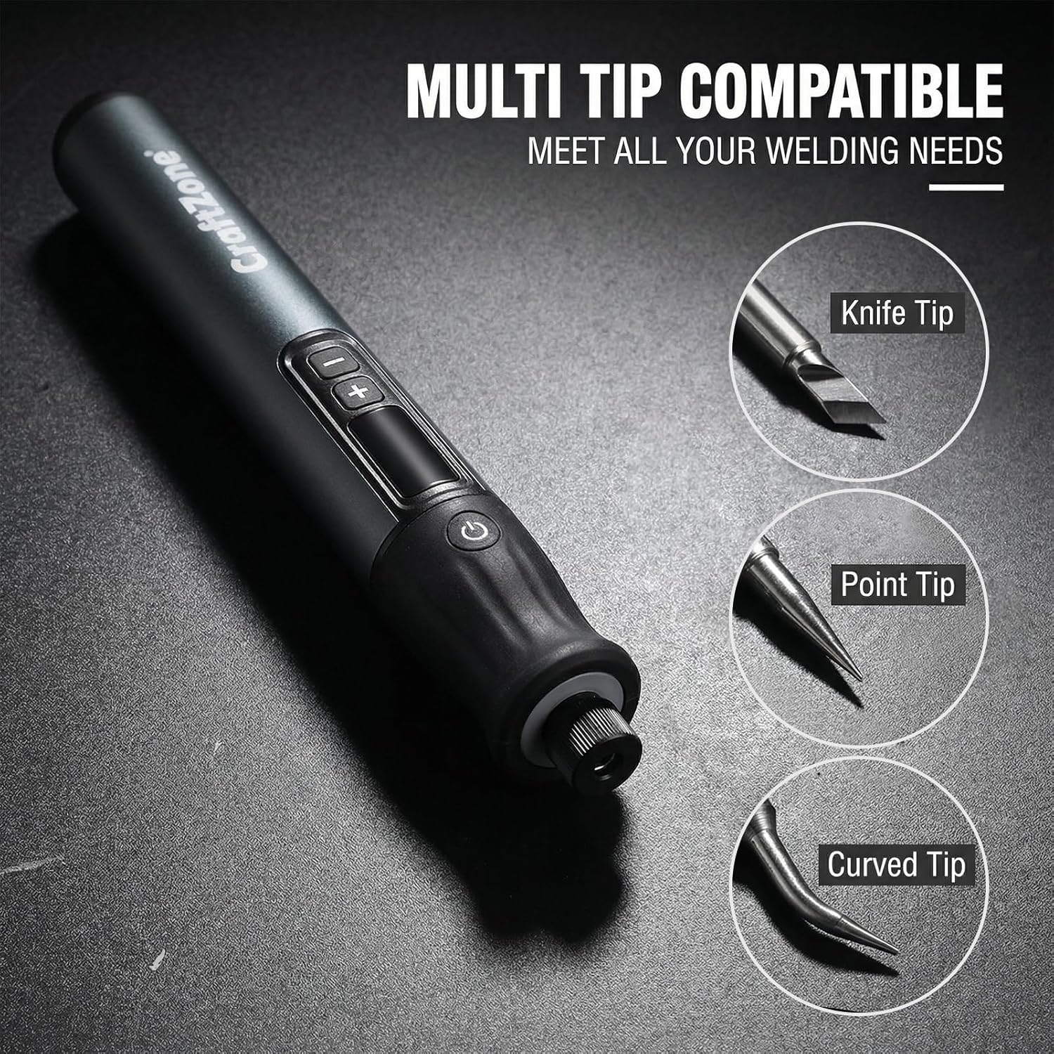 Soldering Iron Kit 3 High-Precision Soldering Tips Auto Sleep & Cordless Soldering Iron 7 Seconds Fast Heat Soldering Iron(392°F-842℉) USB-C Portable Soldering Pen for Fine-Precision Repair