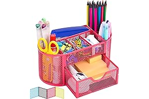 Multi-Functional Weasylife Red Desk Organizer for Office