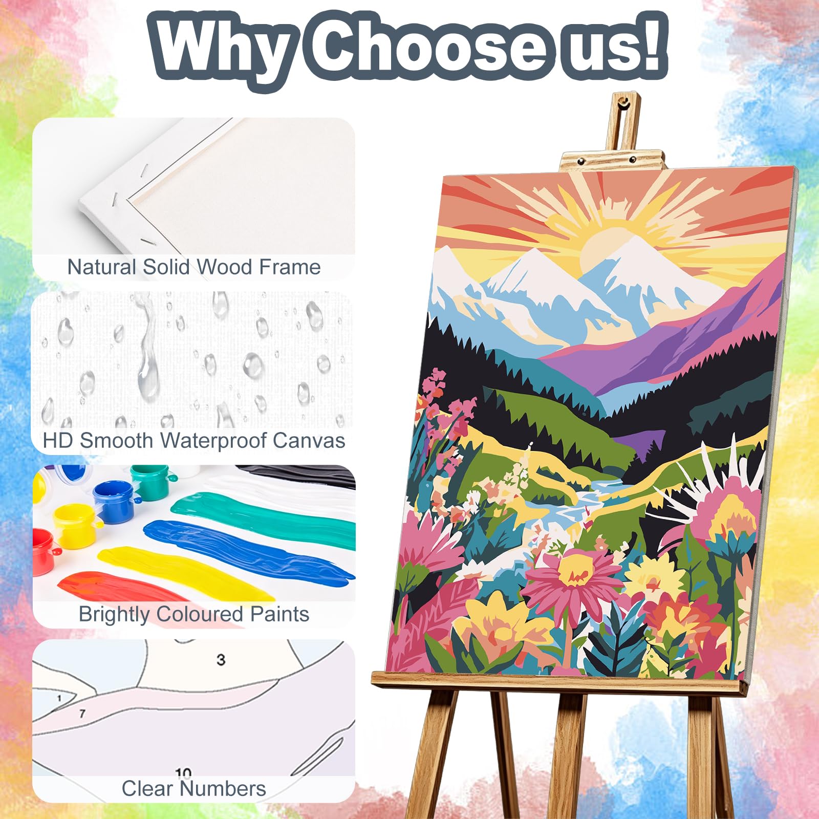 Landscape Paint by Numbers for Adults with Frame Beginner 8x12 inch, Frame-OP-UK02 - Image 4