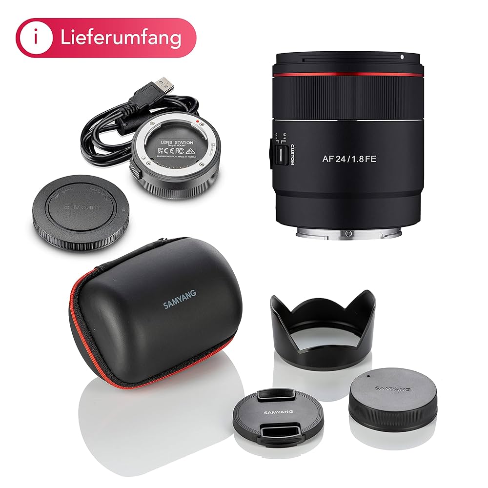 Samyang AF 24mm F1.8 FE + Lens Station for Sony E-Mount Full
