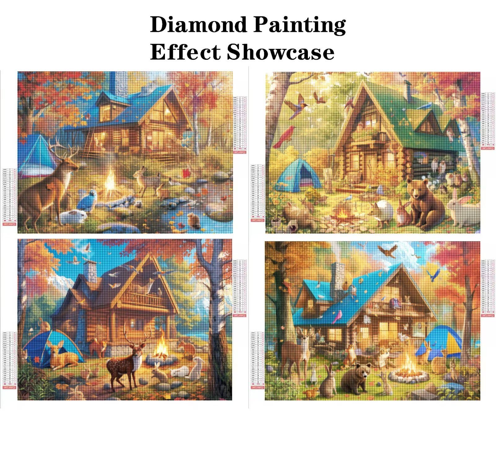 Malarstwo diamentowe jesień 120 x 100 cm kwadratowy obraz diamentowy 4 sztuki 2026 nowy DIY 5D zestaw do malowania diamentami z akcesoriami, prezenty świąteczne, dekoracje świąteczne i noworoczne i