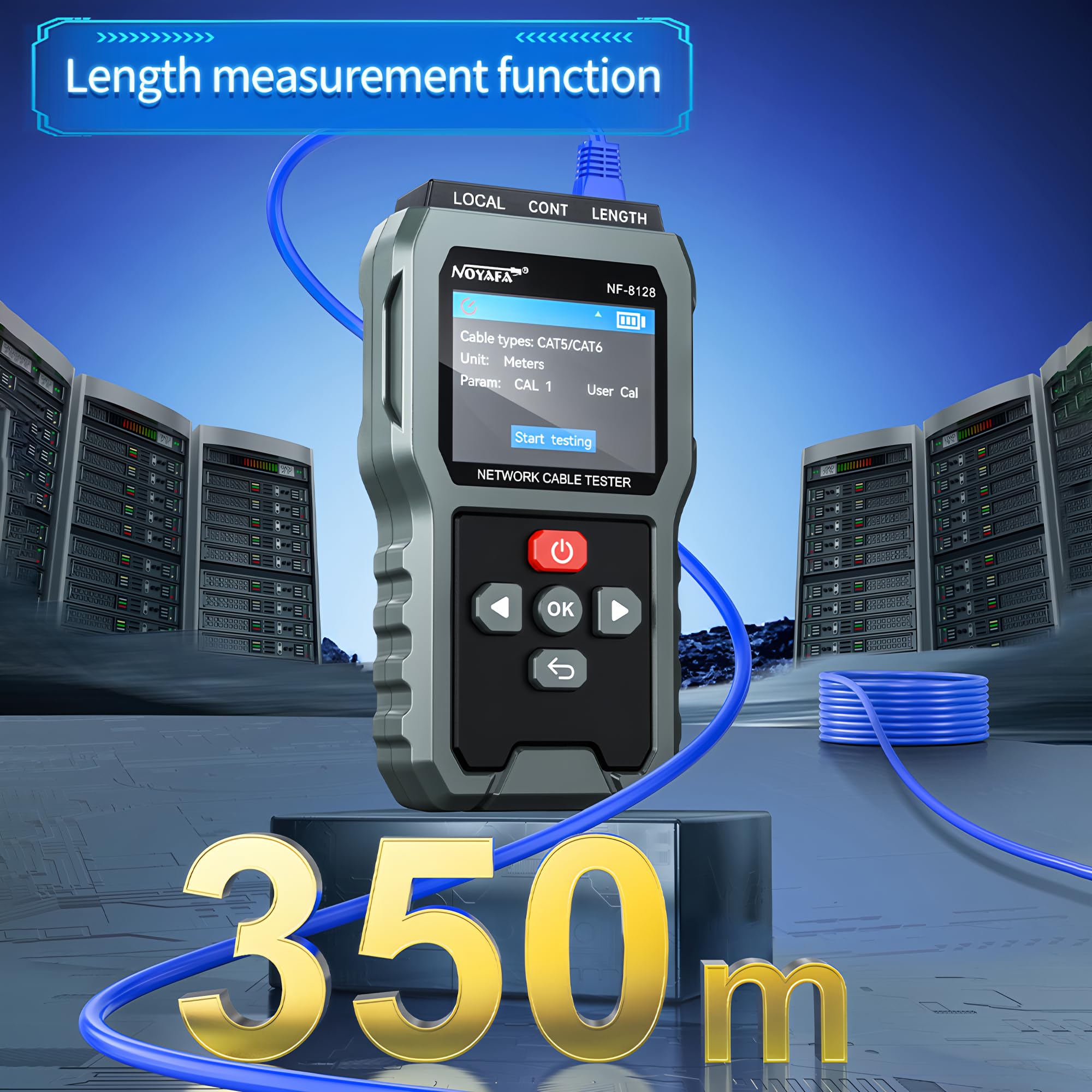 NF-8128 performing cable length measurement up to 350m