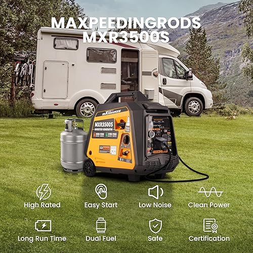 Vista 27 de MaXpeedingrods Generador inversor portátil de 3500 vatios a gas, compatible con la EPA, compacto y ligero para energía de respaldo en el hogar
