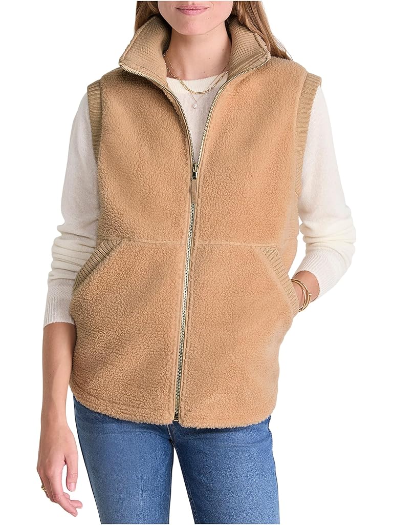 Brown Vineyard Vines Heritage Fleece Vest