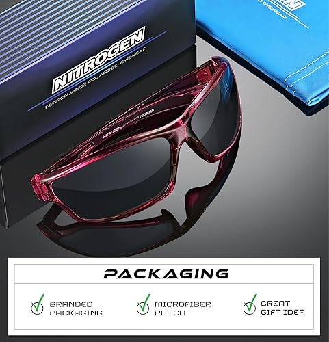Miniatura 113 de Nitrogen - Gafas de sol deportivas polarizadas envolventes para hombre y mujer, UV400, para conducir, pescar, correr, andar en bicicleta, gafas