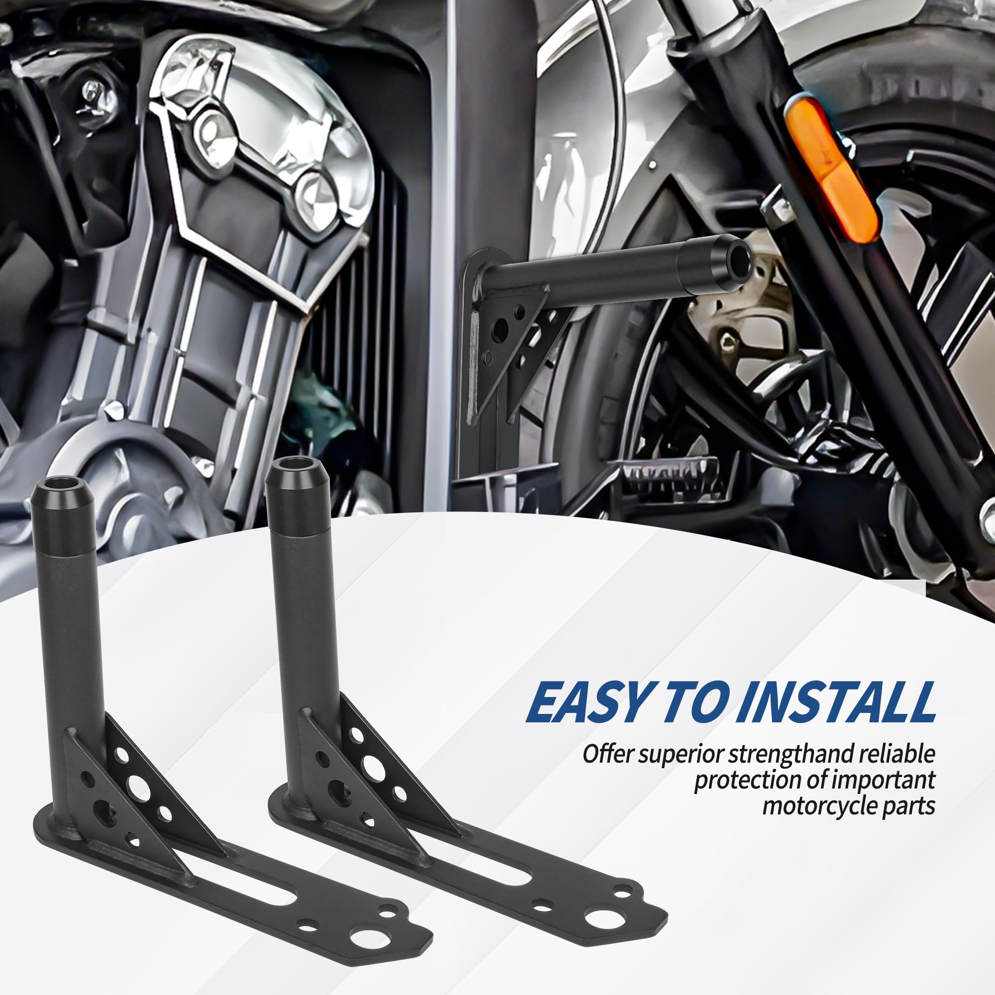 Matte Black Scout Bobber Highway Footpegs Engine Guard Crash Bar Support Portection Fit For Indian Scout And Scout Bobber Driver - View #2