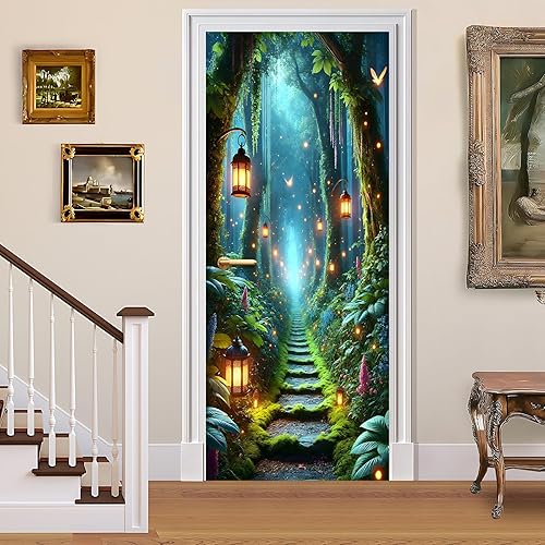 BVBOX 3D Door Stickers, Peel and Stick Vinyl Wallpaper ，Self-Adhesive