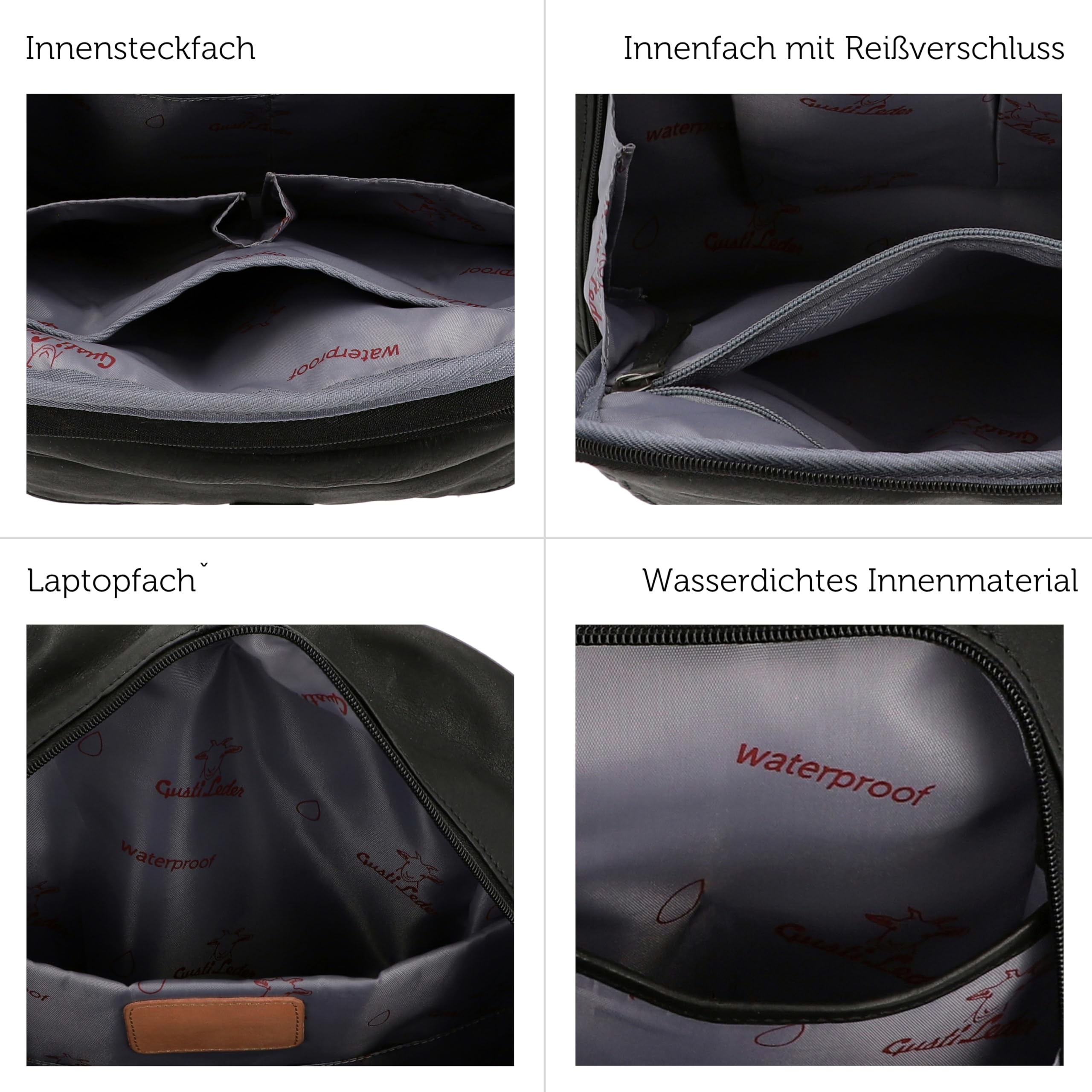 Gusti Leder Rucksack für Damen & Herren – Niki | Vintage Lederrucksack aus pflanzlich gegerbtem Rindsleder | 15.6" Laptopfach | Praktische Fächer & stilvolles Design