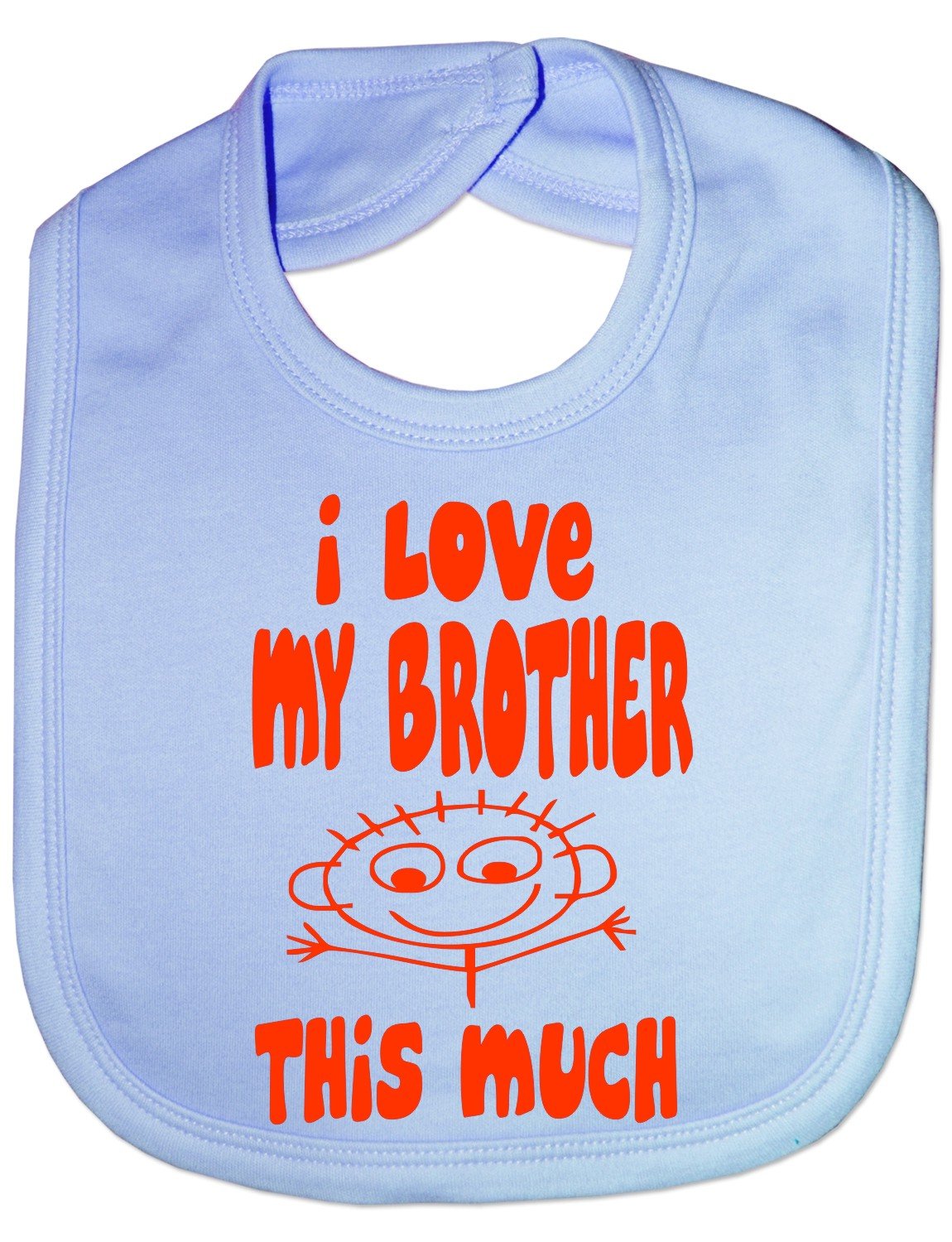 I Love My Brother This Much - Funny Baby/Toddler/Newborn Bib -Gift blue
