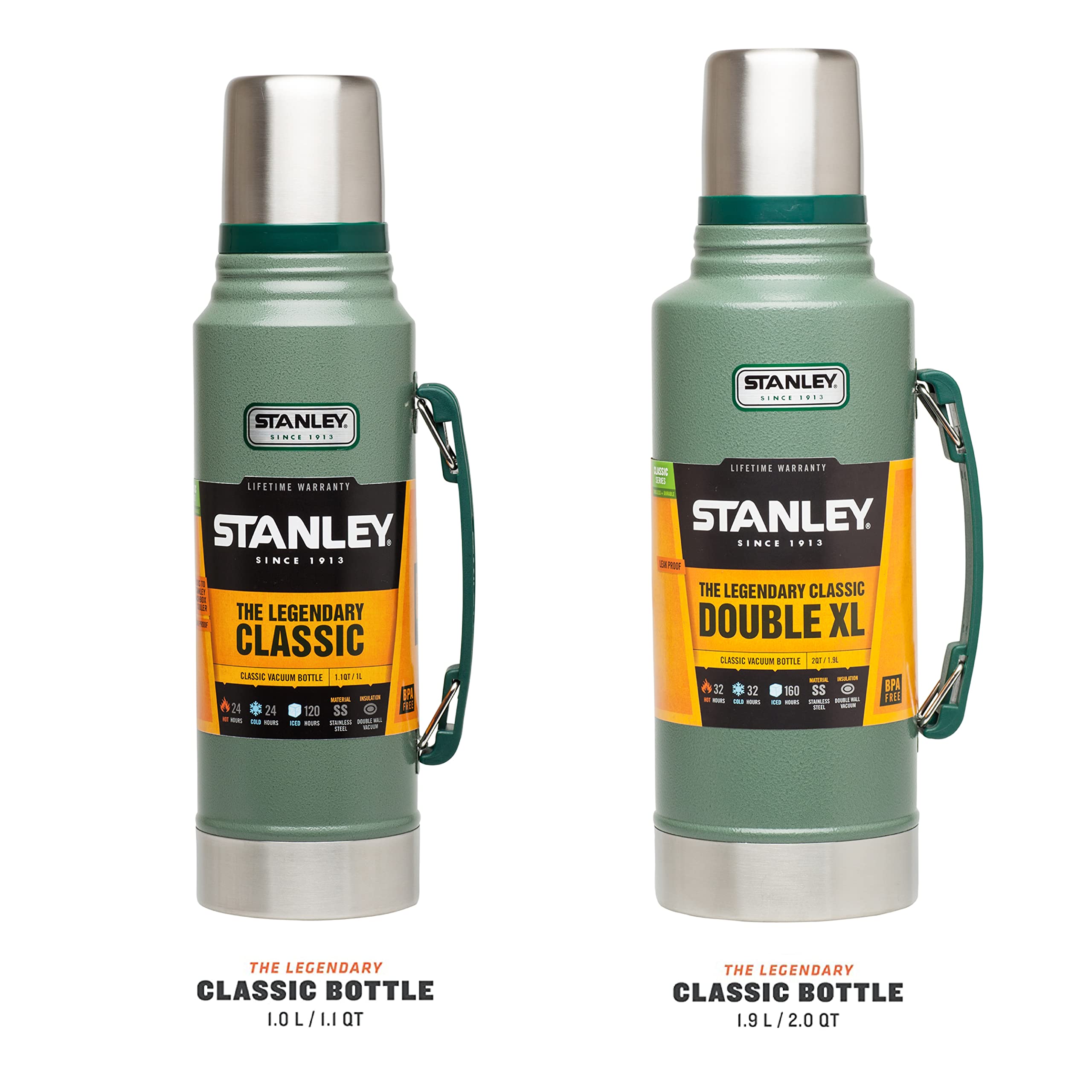 STANLEY 1913 Classic Legendary Thermosflasche 1L | Hält 24 Std. heiß oder kalt - Auslaufsicher - BPA-frei - Deckel dient als Becher