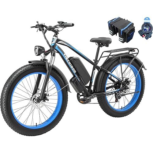 XDC600 Electric Bike for Adults with 2000W Peak Motor, 48V 17.5Ah (840Wh) Battery Electric Mountain Bike, 26'' x 4'' Fat Tire Ebike with Saddle Bag,Lock, 32MPH Speed, UL2849 Certified