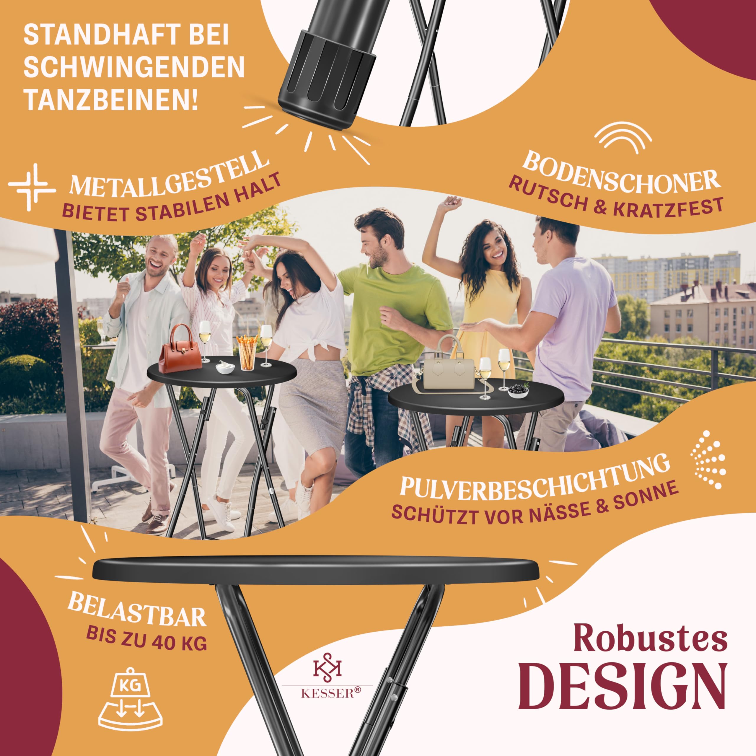 KESSER® Stehtisch Bistrotisch Mit PVC-Platte | Wet Produktbild-Vorschau 8