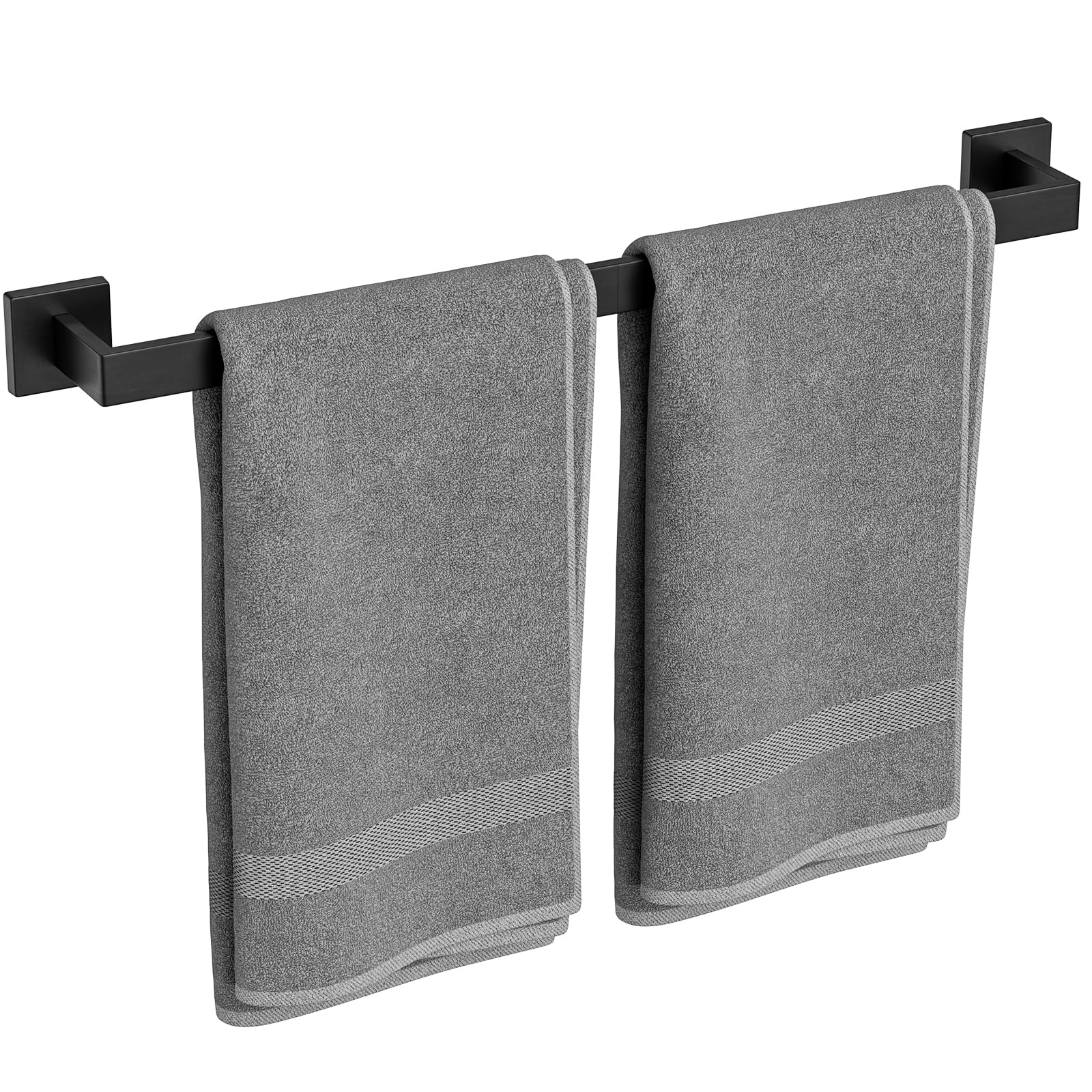 20-Pieces Matte Black Bathroom Accessories Set, 24 Inch Bathroom Hardware Set, SUS304 Stainless Steel Bath Towel Bar Set, Towel Racks for Bathroom Wall Mounted, Modern Bathroom Decor — Amazon image 9